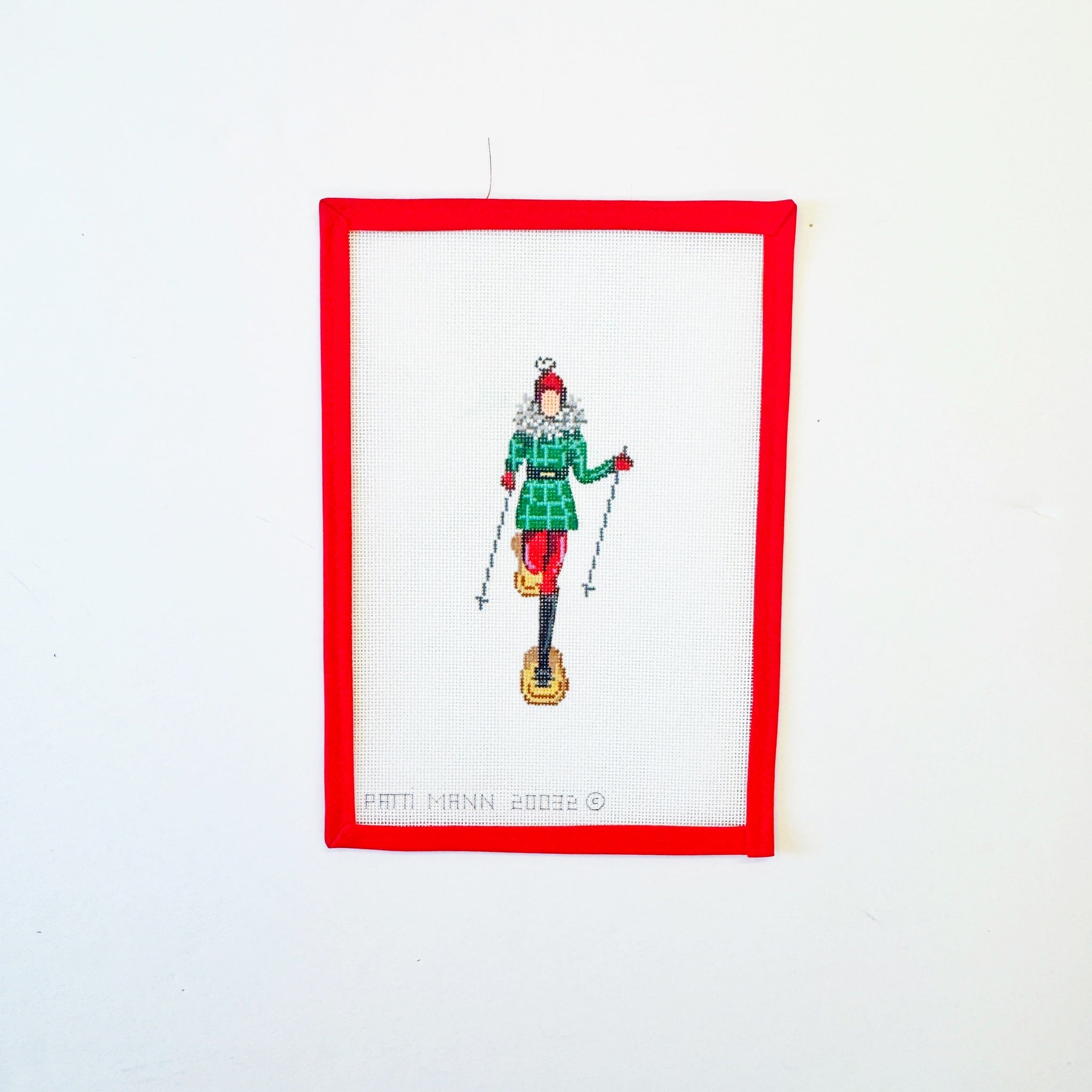 Girl w. Wooden Ski Shoes