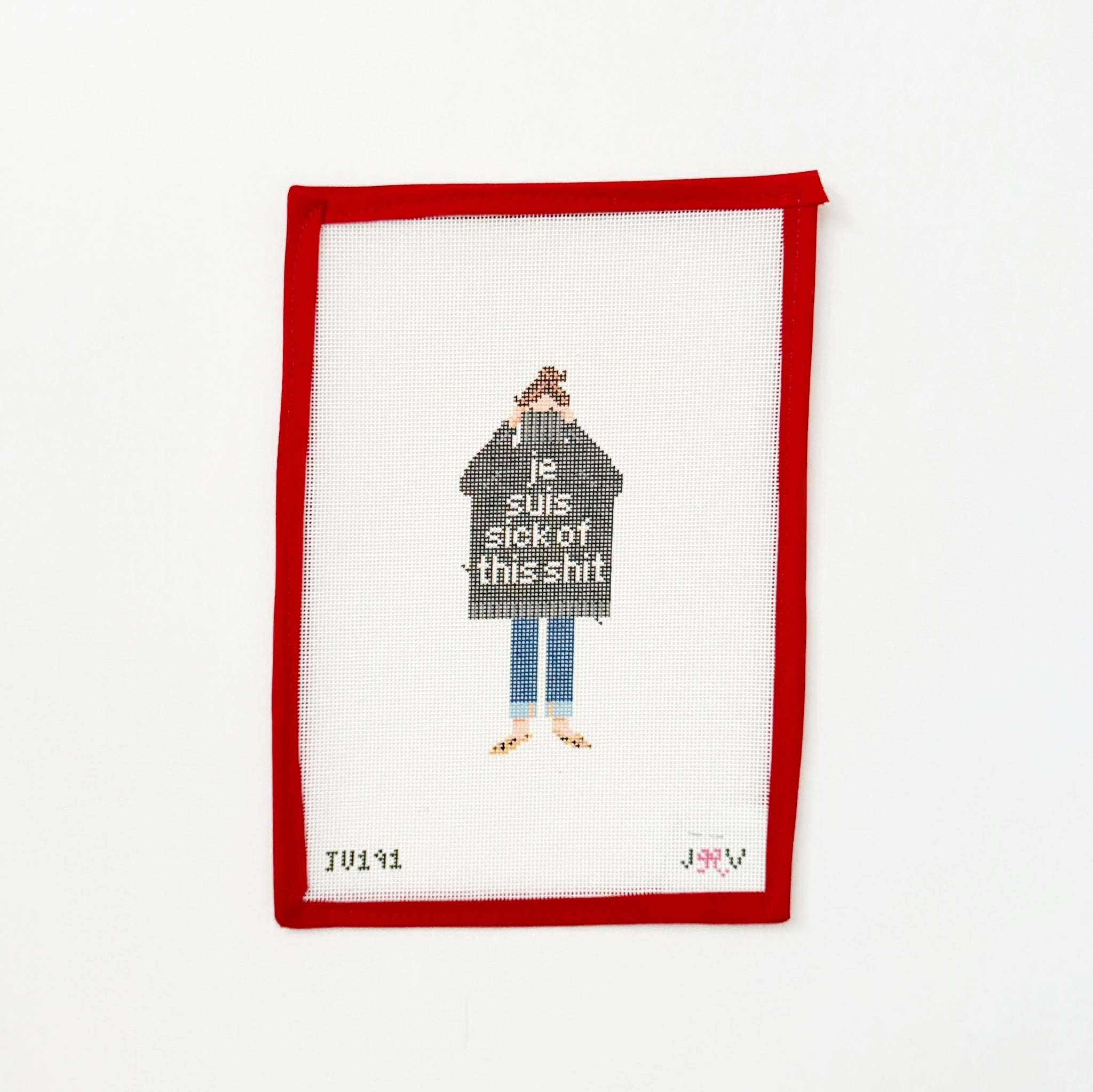 Je Suis Girl Needlepoint Canvas