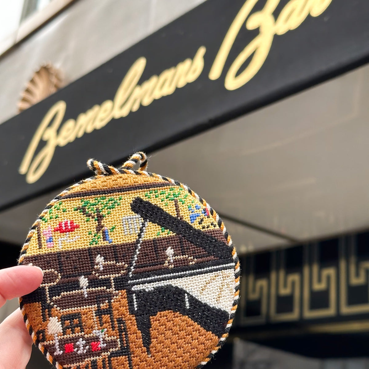 Bemelmans Bar at the Carlyle Hotel needlepoint canvas