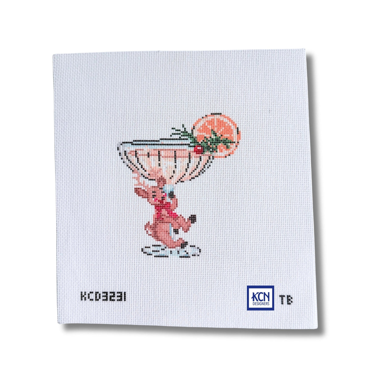 Reindeer with Cocktail needlepoint canvas by KCN Designers