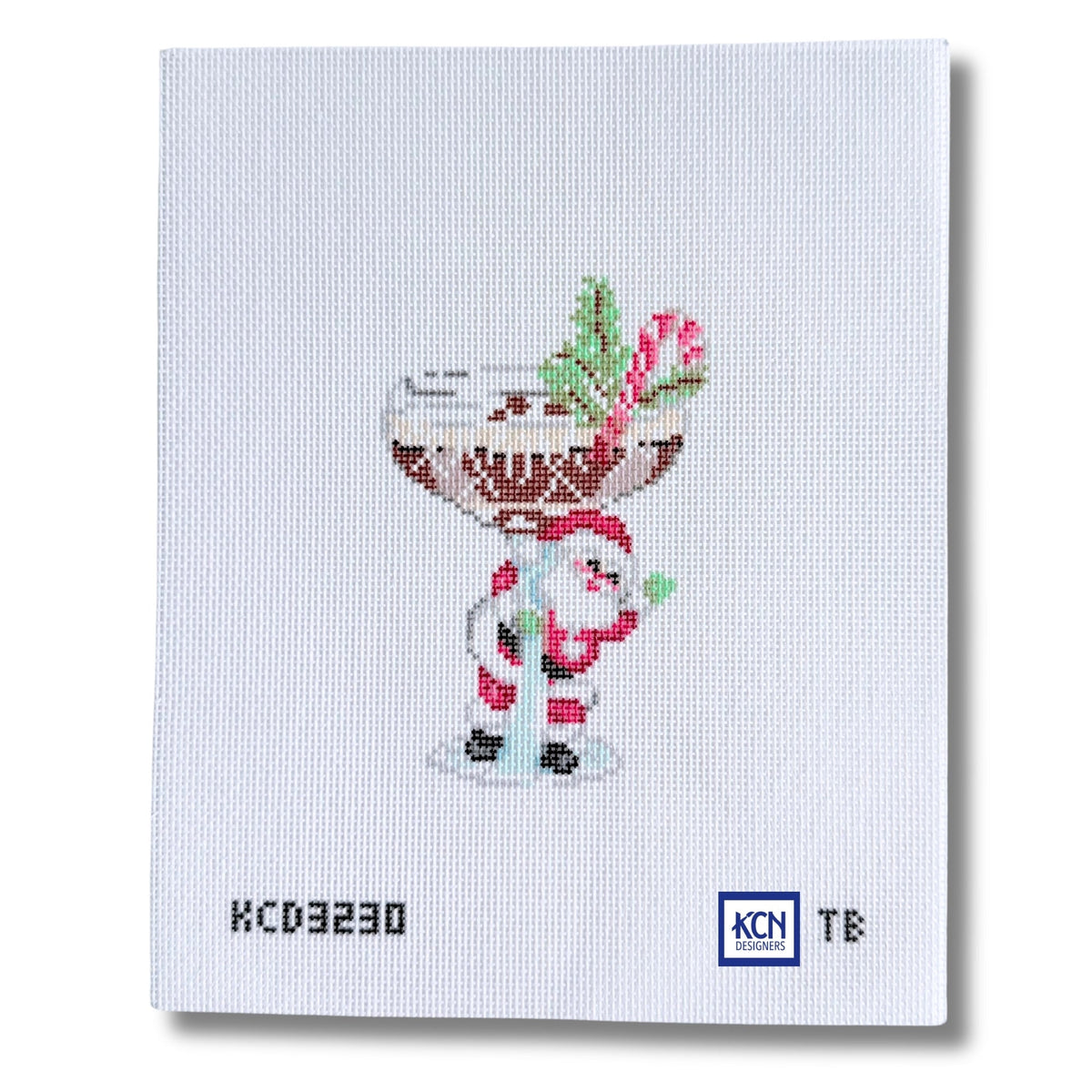 Santa with Espresso Martini needlepoint canvas by KCN Designers