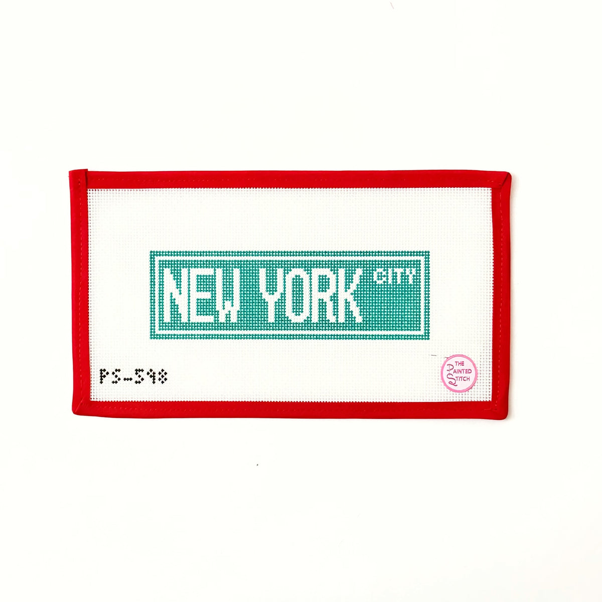 NYC Street Sign: 13 MeshPainted StitchCanvasThe Red Thread Atelier