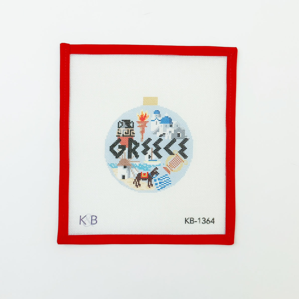Travel Round - GreeceBradley NeedlepointCanvasThe Red Thread Atelier