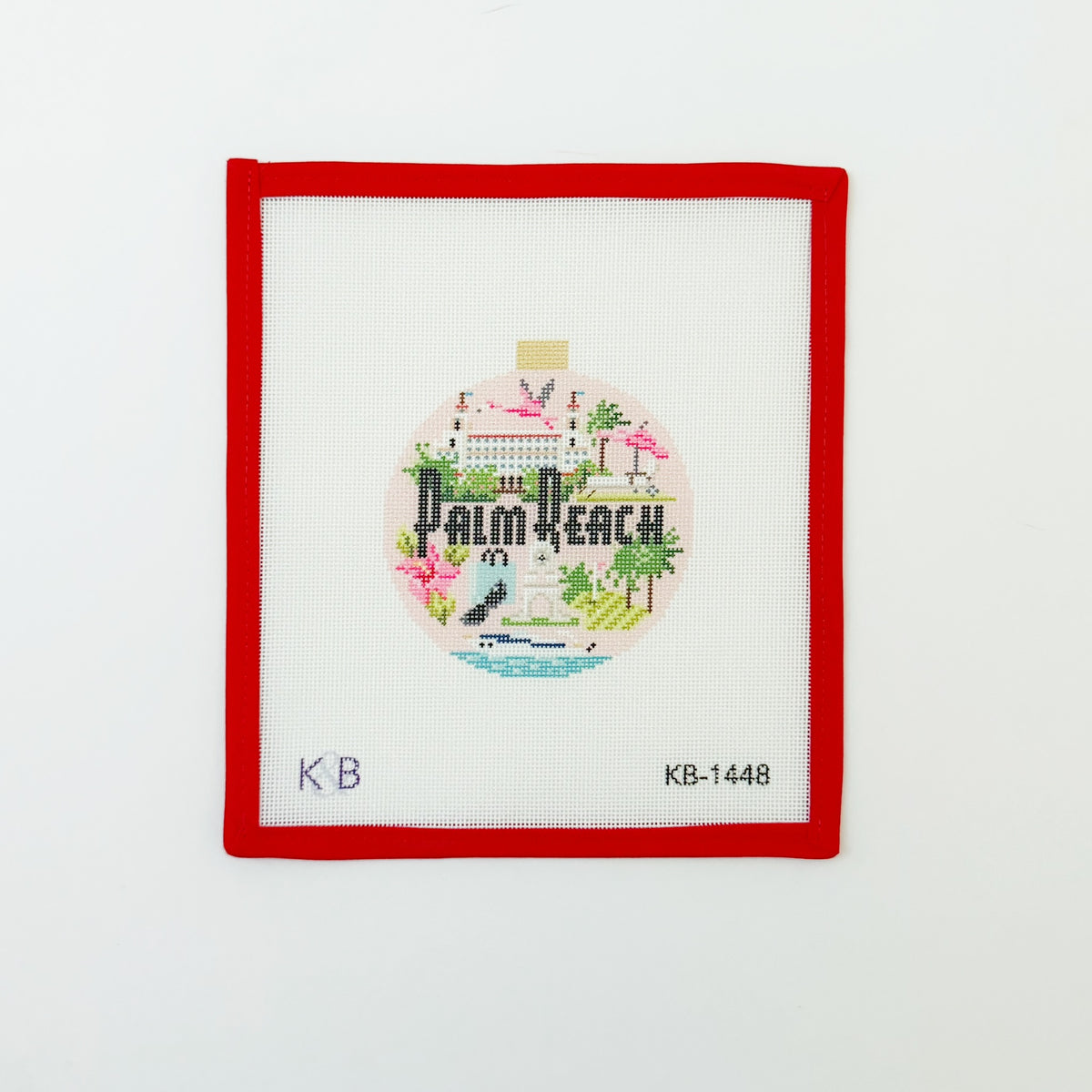 Travel Round - Palm BeachBradley NeedlepointCanvasThe Red Thread Atelier