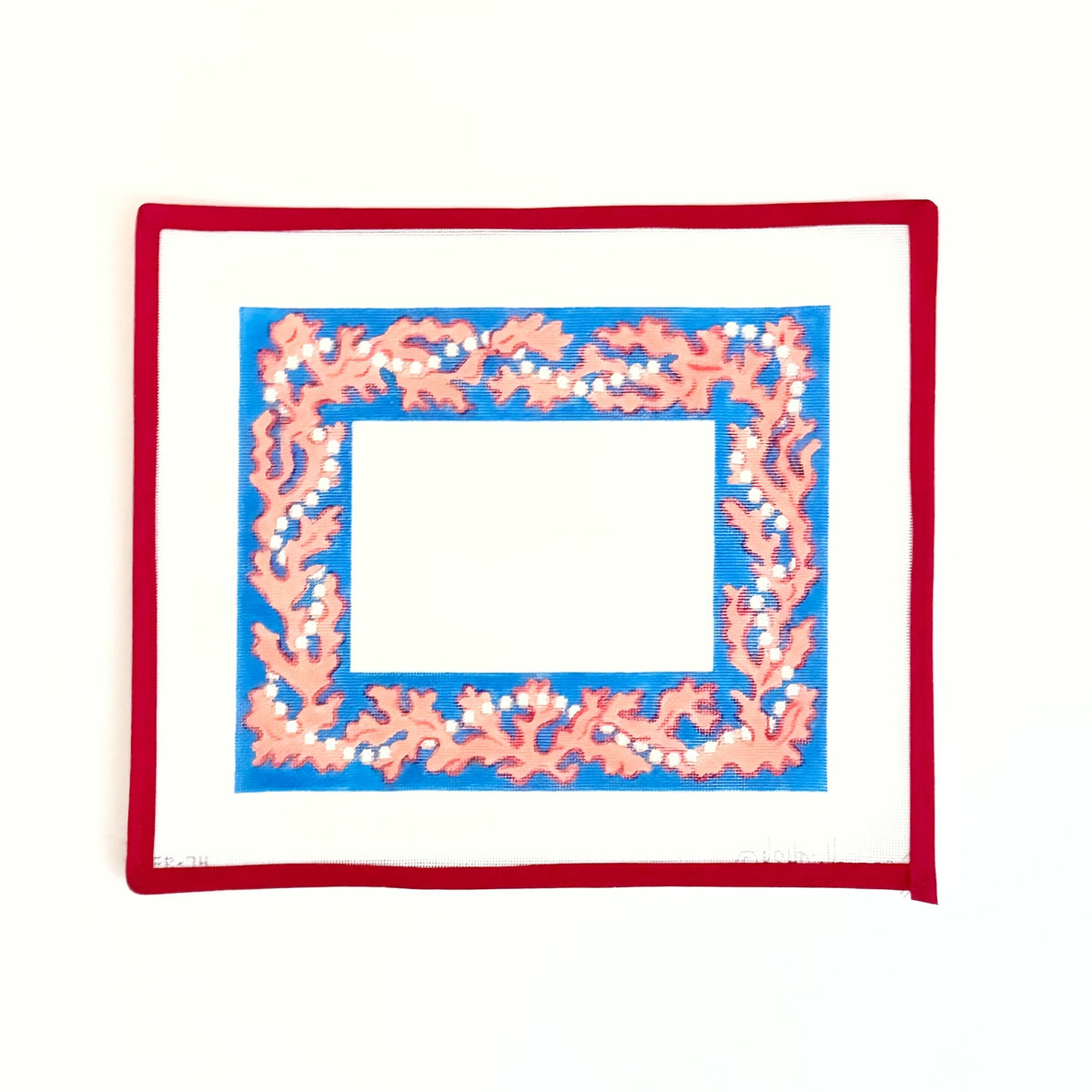 Frame - Bright Coral and Pearls