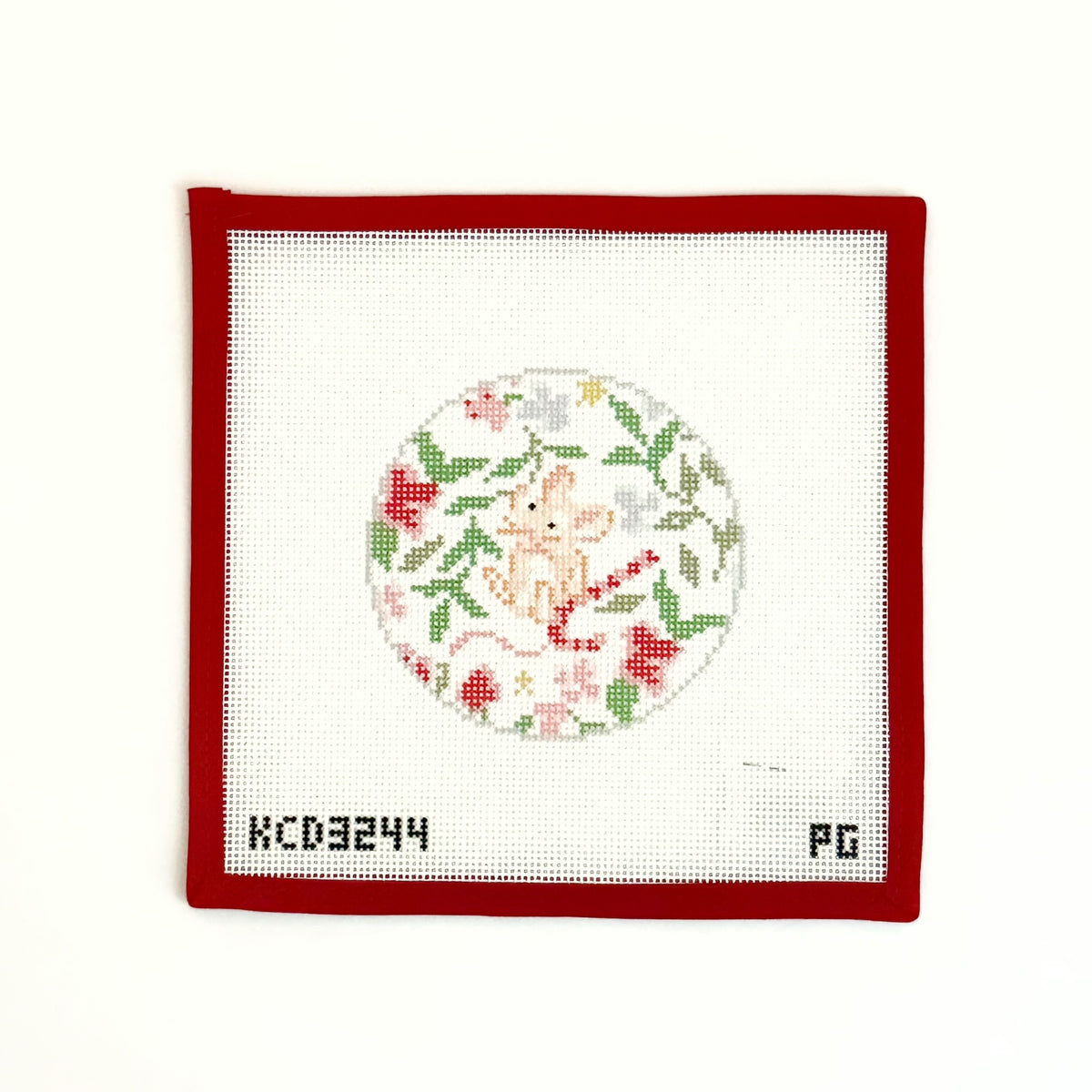 Mouse with Candy Cane RoundKCNCanvasThe Red Thread Atelier