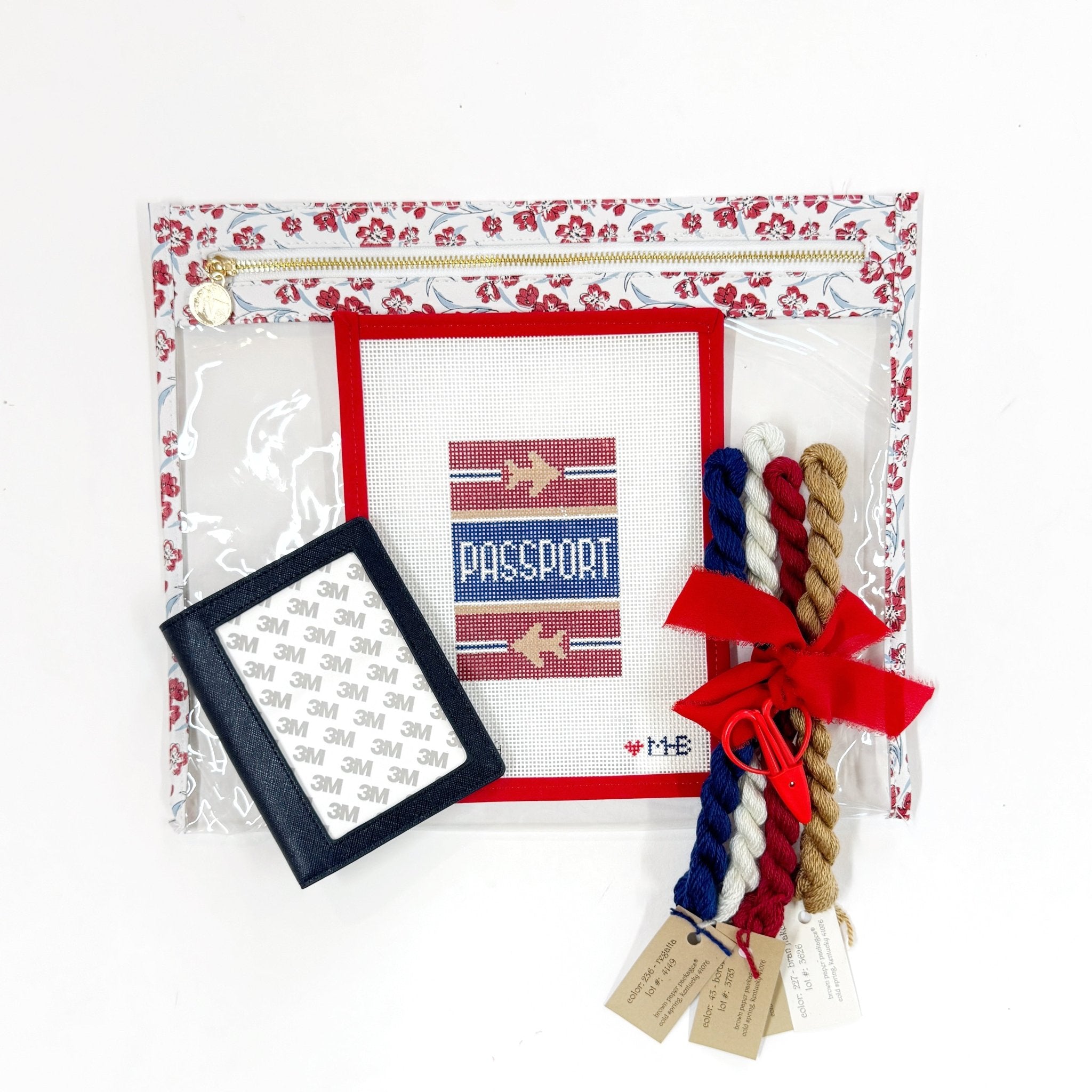 Ultimate Needlepoint Travel Kit - Maroon PassportThe Red Thread AtelierThe Red Thread Atelier