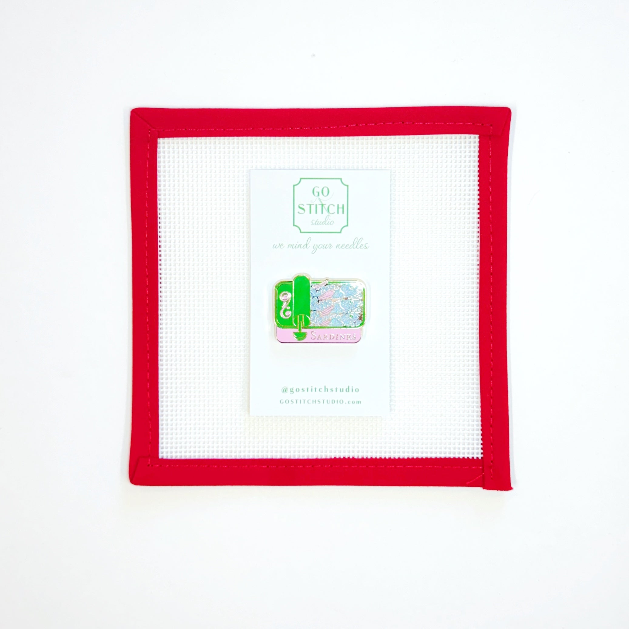 Pink & Green Sardines Needle Minder