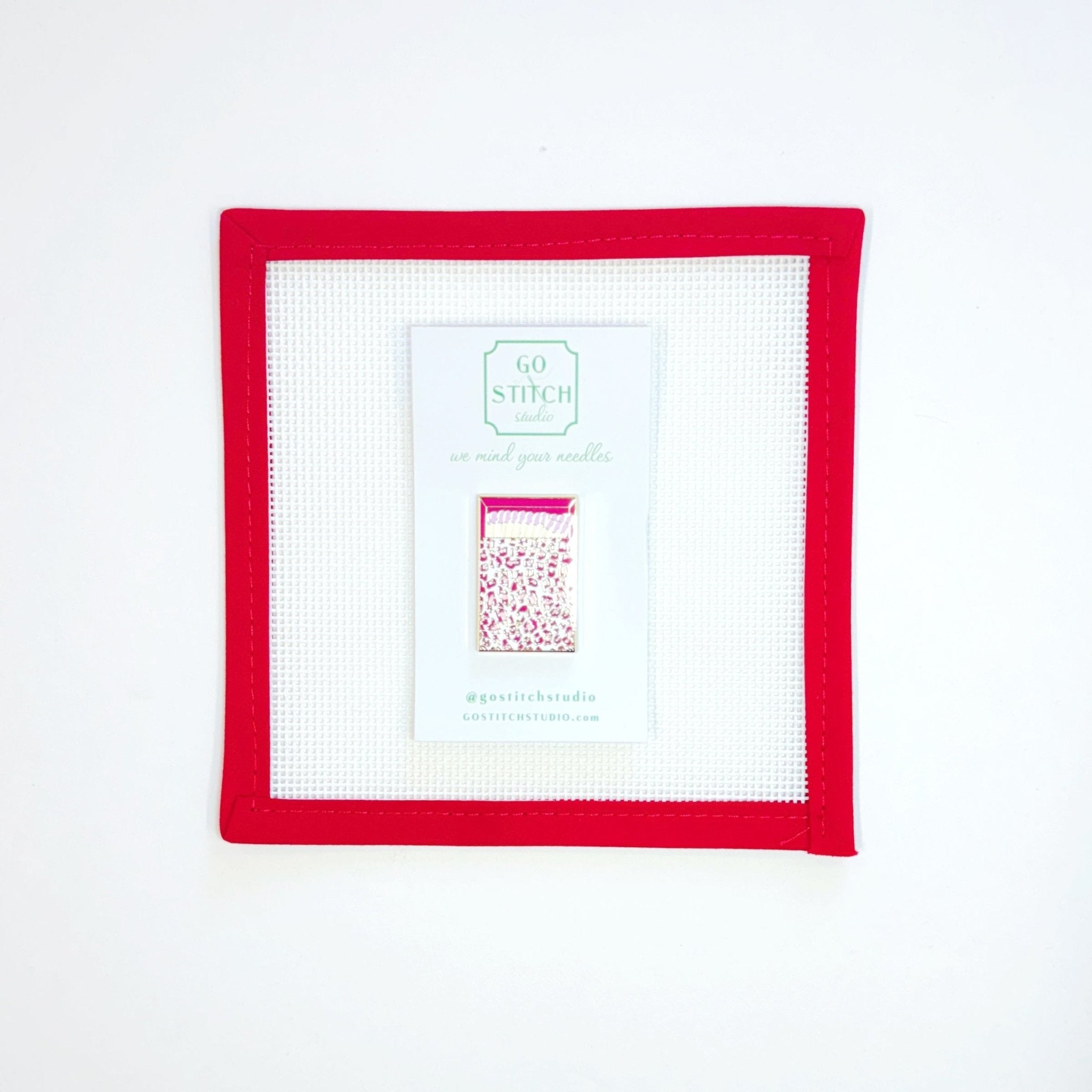 Pink Leopard Matchbox Needle MinderGo Stitch StudioNeedleminderThe Red Thread Atelier