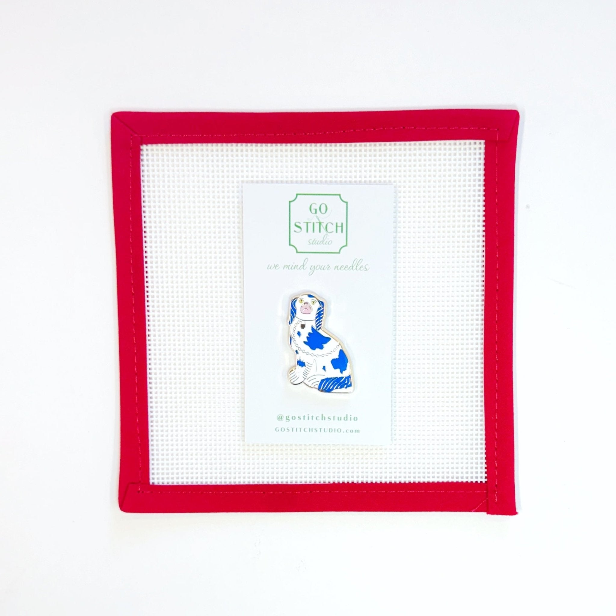 Blue Staffy Dog Needle MinderGo Stitch StudioNeedleminderThe Red Thread Atelier