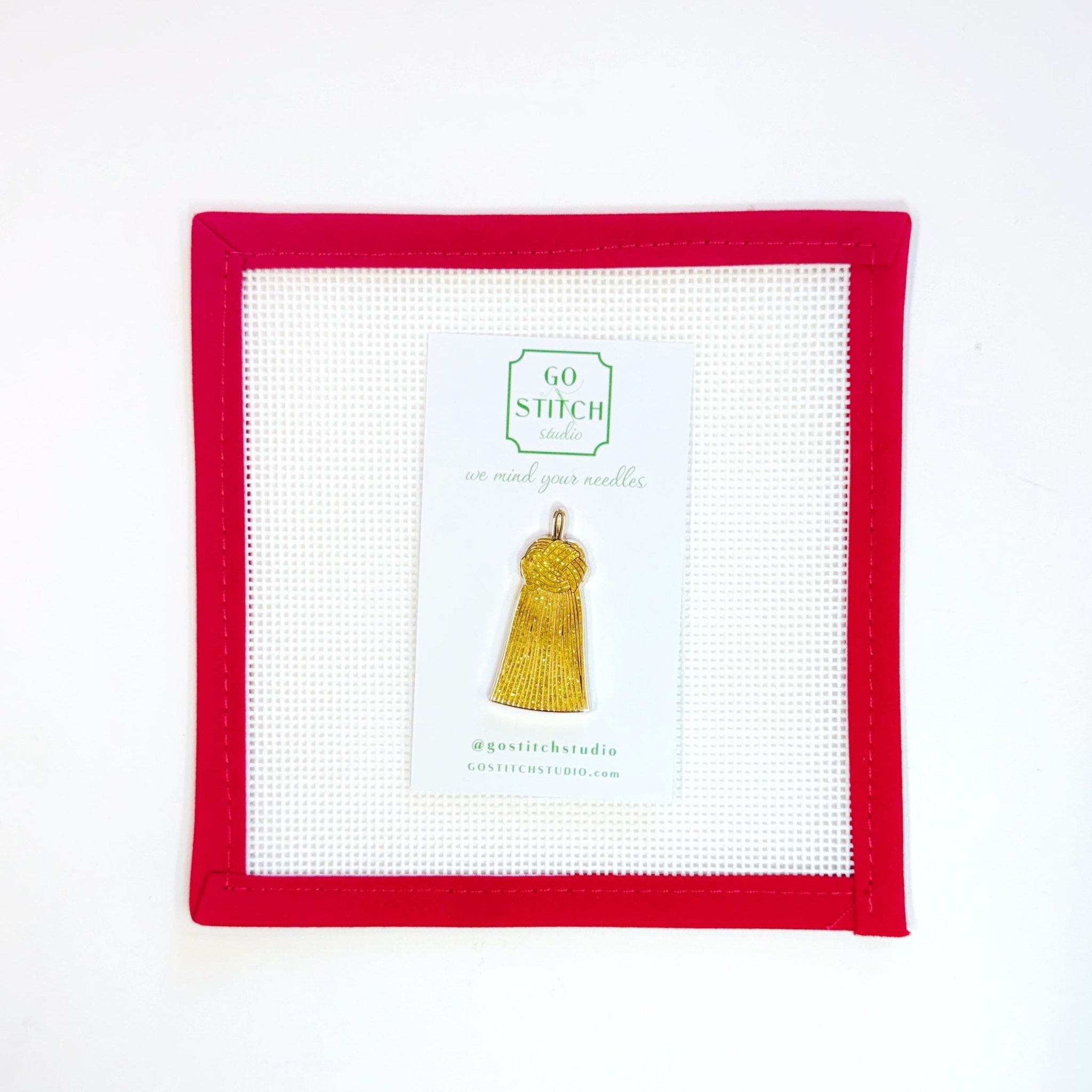 Gold Tassel Needle MinderGo Stitch StudioNeedleminderThe Red Thread Atelier