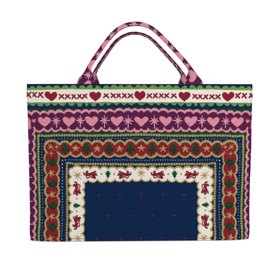 Jumbo Slouchy Denim Tote - Fair Isle