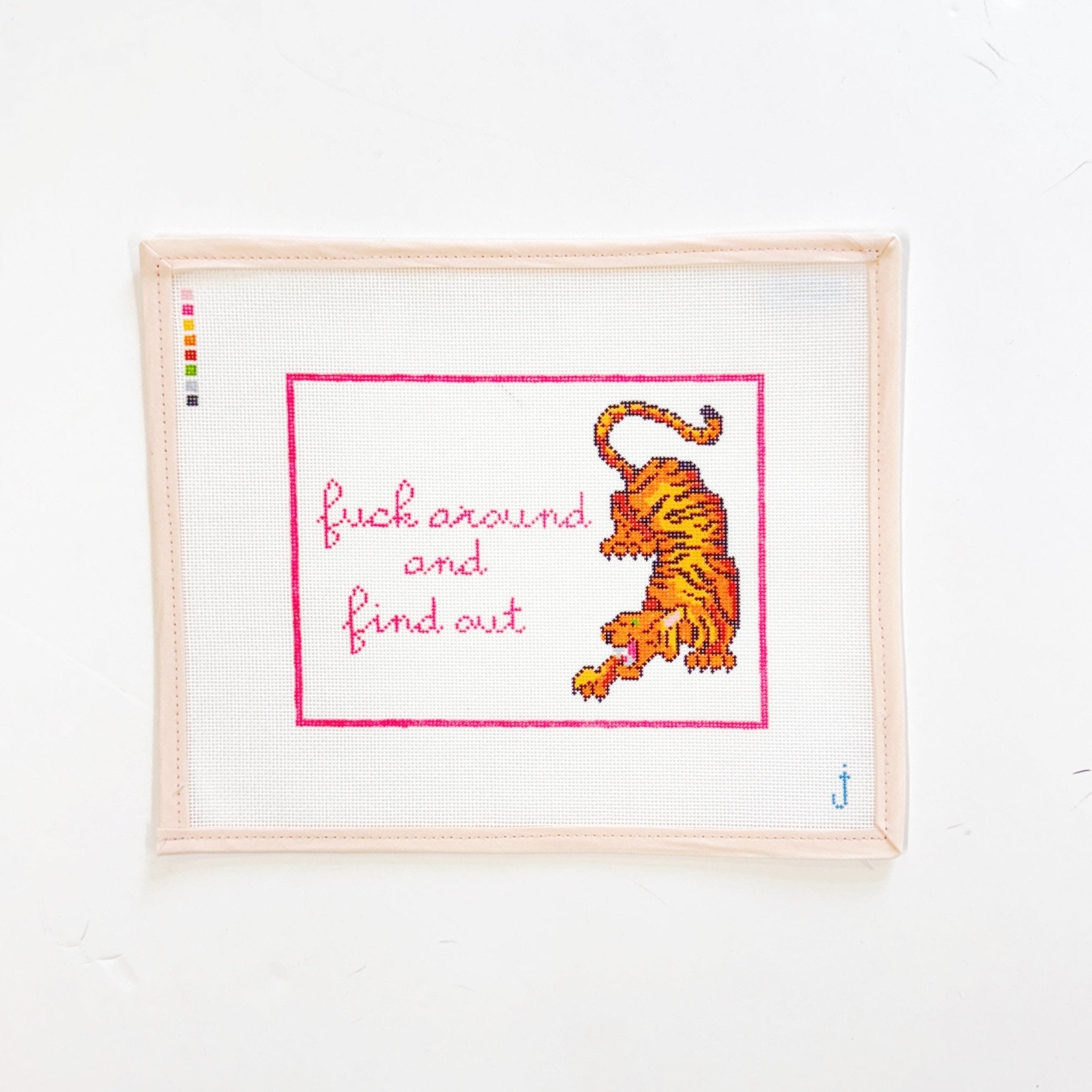 F Around Tiger - 18meshJessica TongelCanvasThe Red Thread Atelier