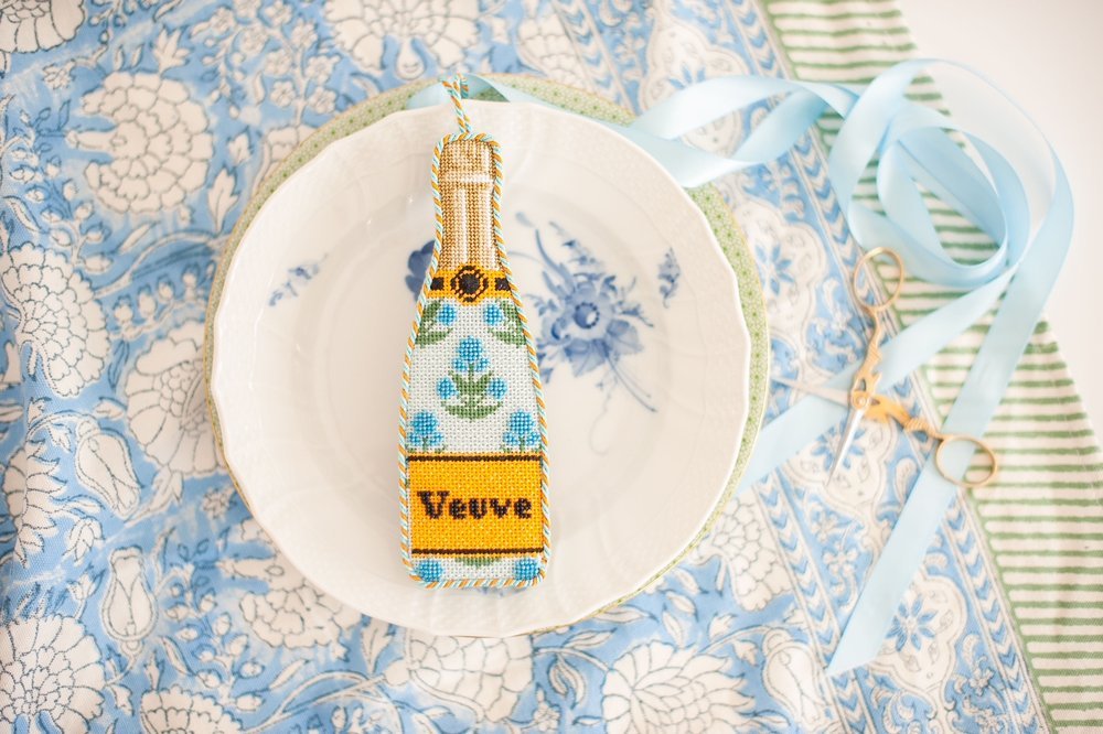 CLV004-BP Champagne Bottle - Block PrintCate La VieCanvasThe Red Thread Atelier