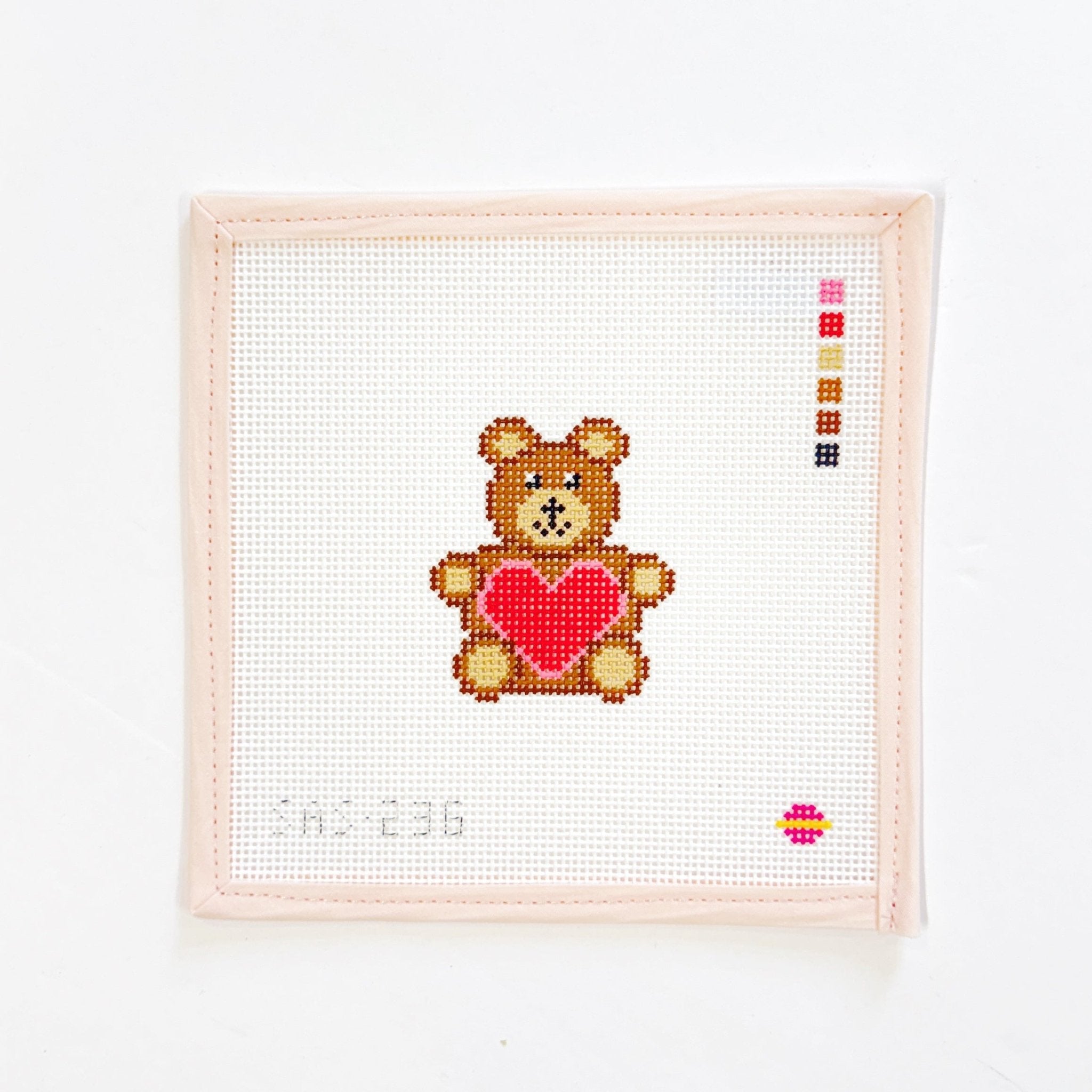 Tiny Bear w HeartSaturnalia StitchingCanvasThe Red Thread Atelier