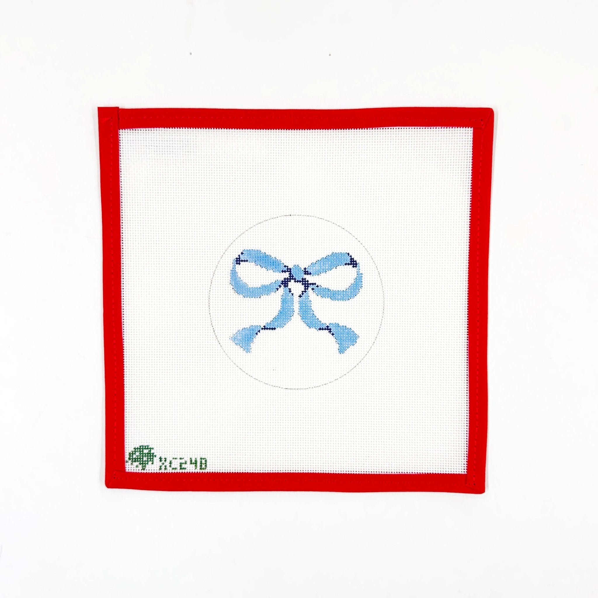 Bow - blueElm Tree NeedlepointCanvasThe Red Thread Atelier