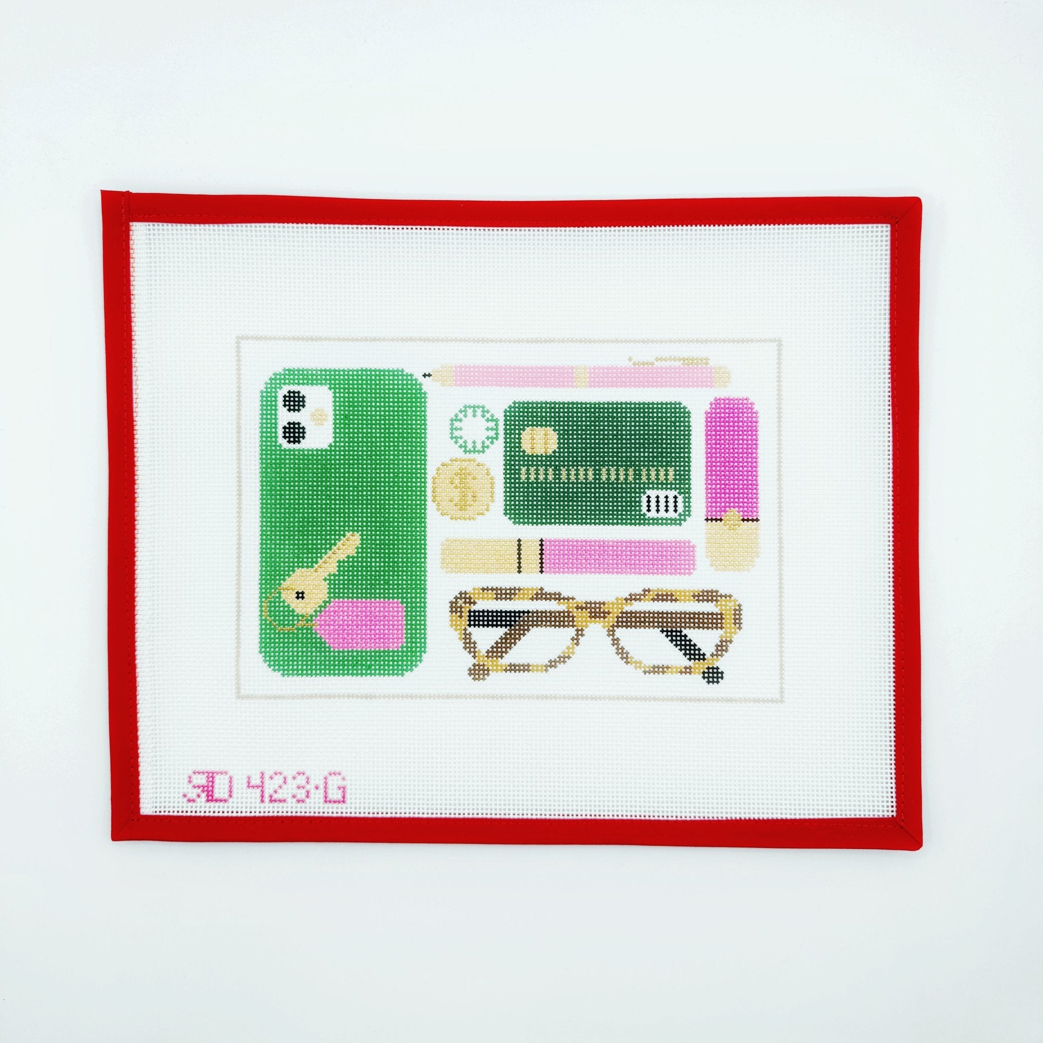 Clutch Content, pink & green - Valet TrayRachel DonleyCanvasThe Red Thread Atelier