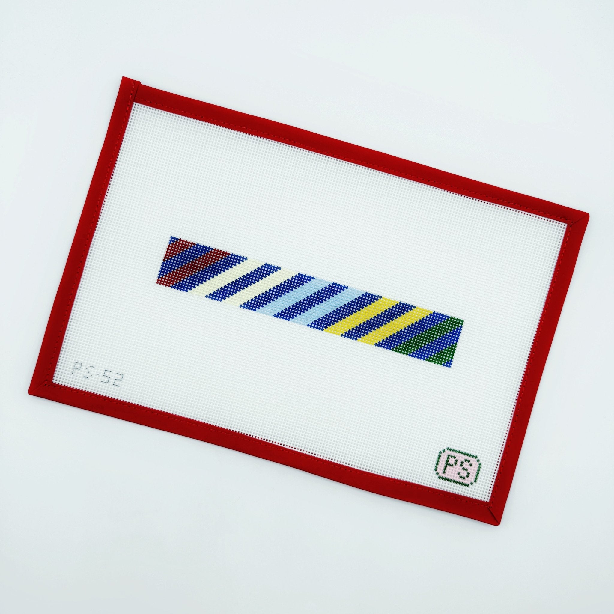 Bow Tie Stripe KeyFobPrepsetterCanvasThe Red Thread Atelier