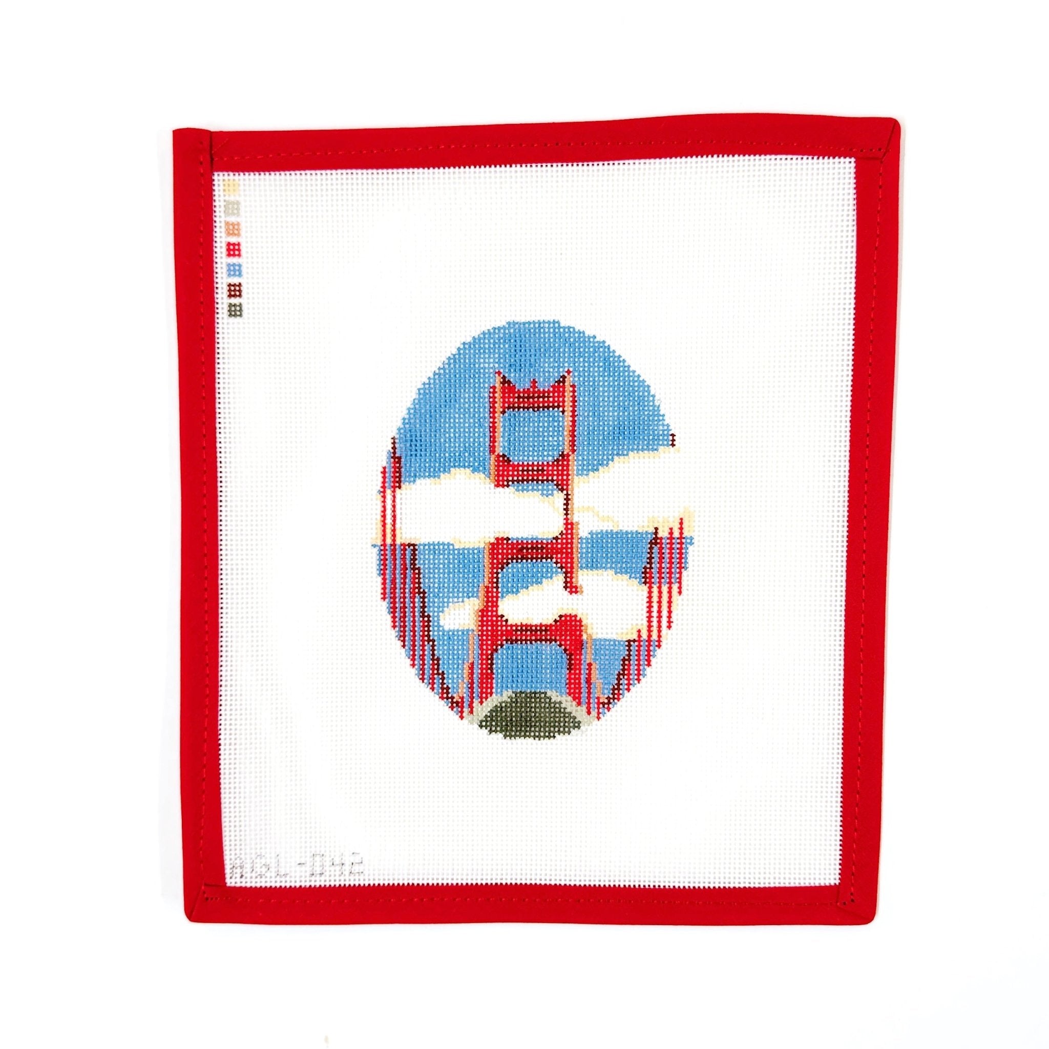 Golden Gate BridgeDogwood NeedlepointCanvasThe Red Thread Atelier