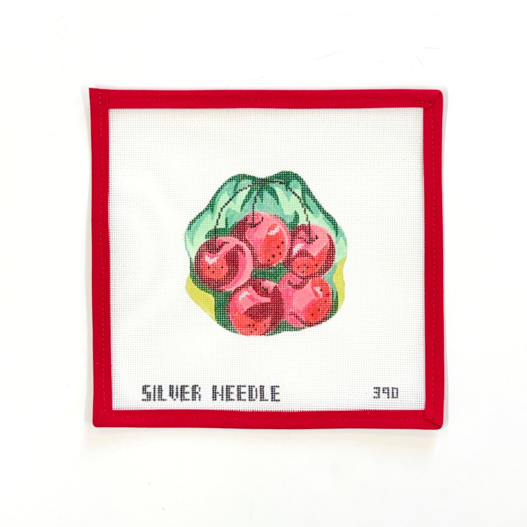 Cherries OrnamentSilver NeedleCanvasThe Red Thread Atelier