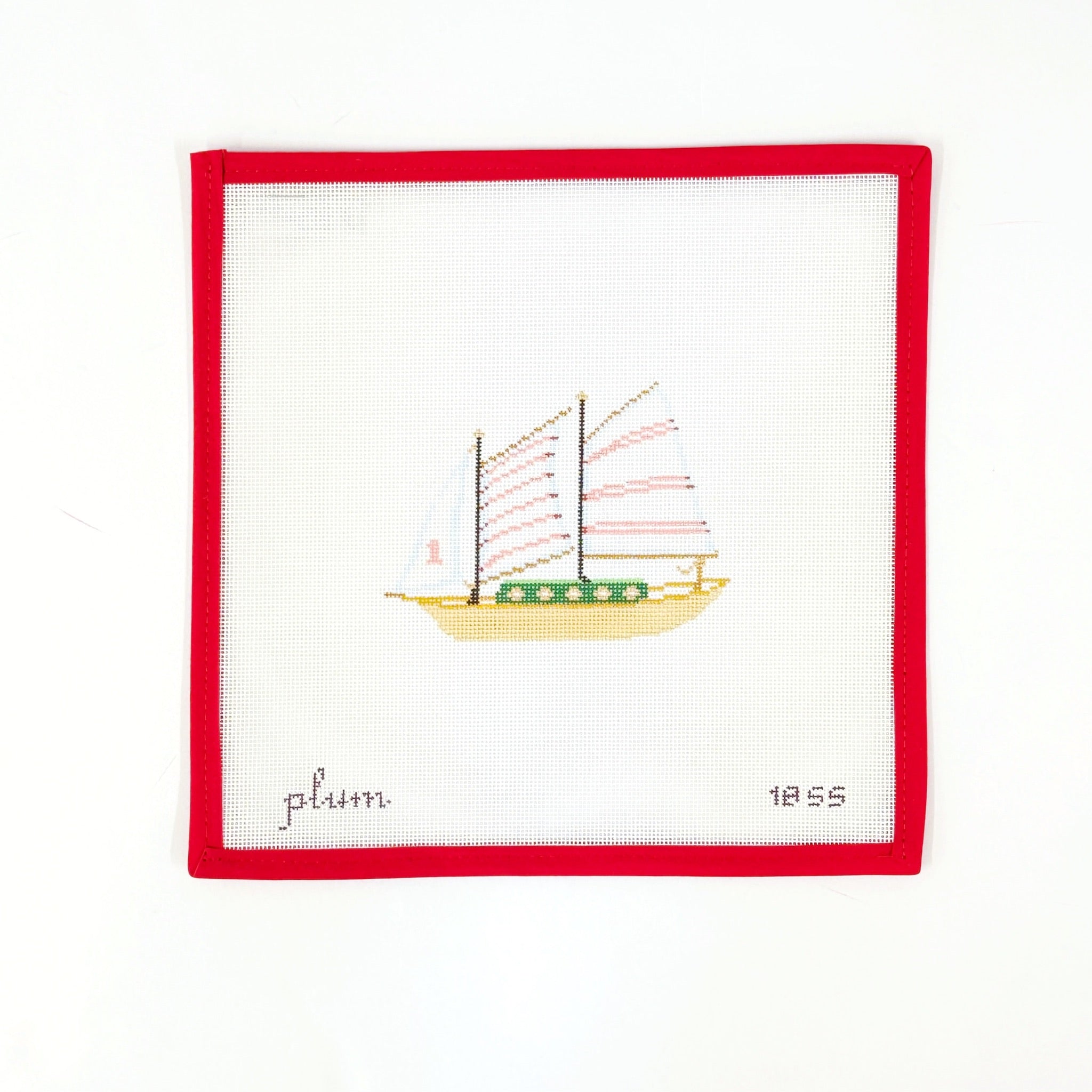 Pink Stripe SailboatPlum StitcheryCanvasThe Red Thread Atelier