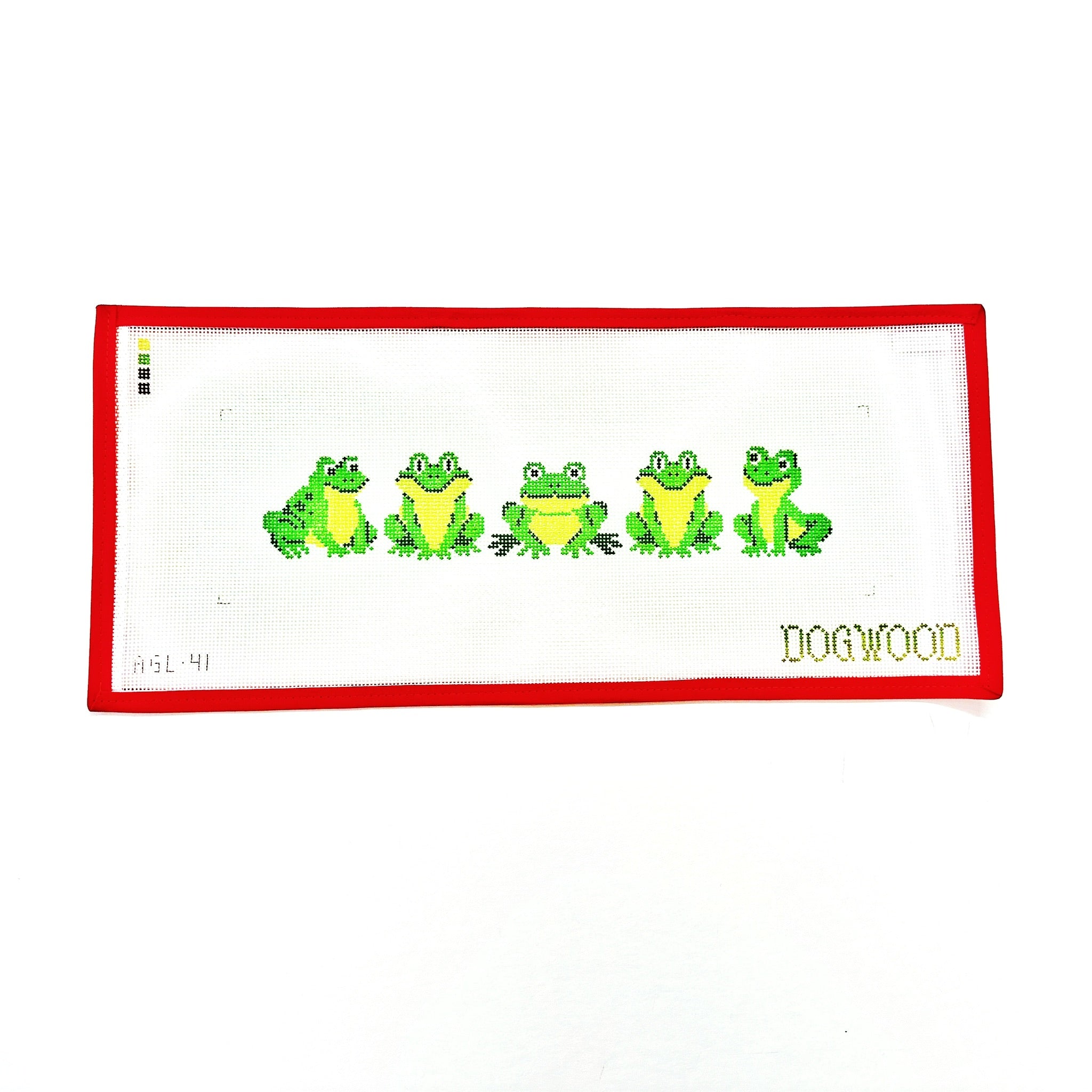 Frogs In A LineDogwood NeedlepointCanvasThe Red Thread Atelier