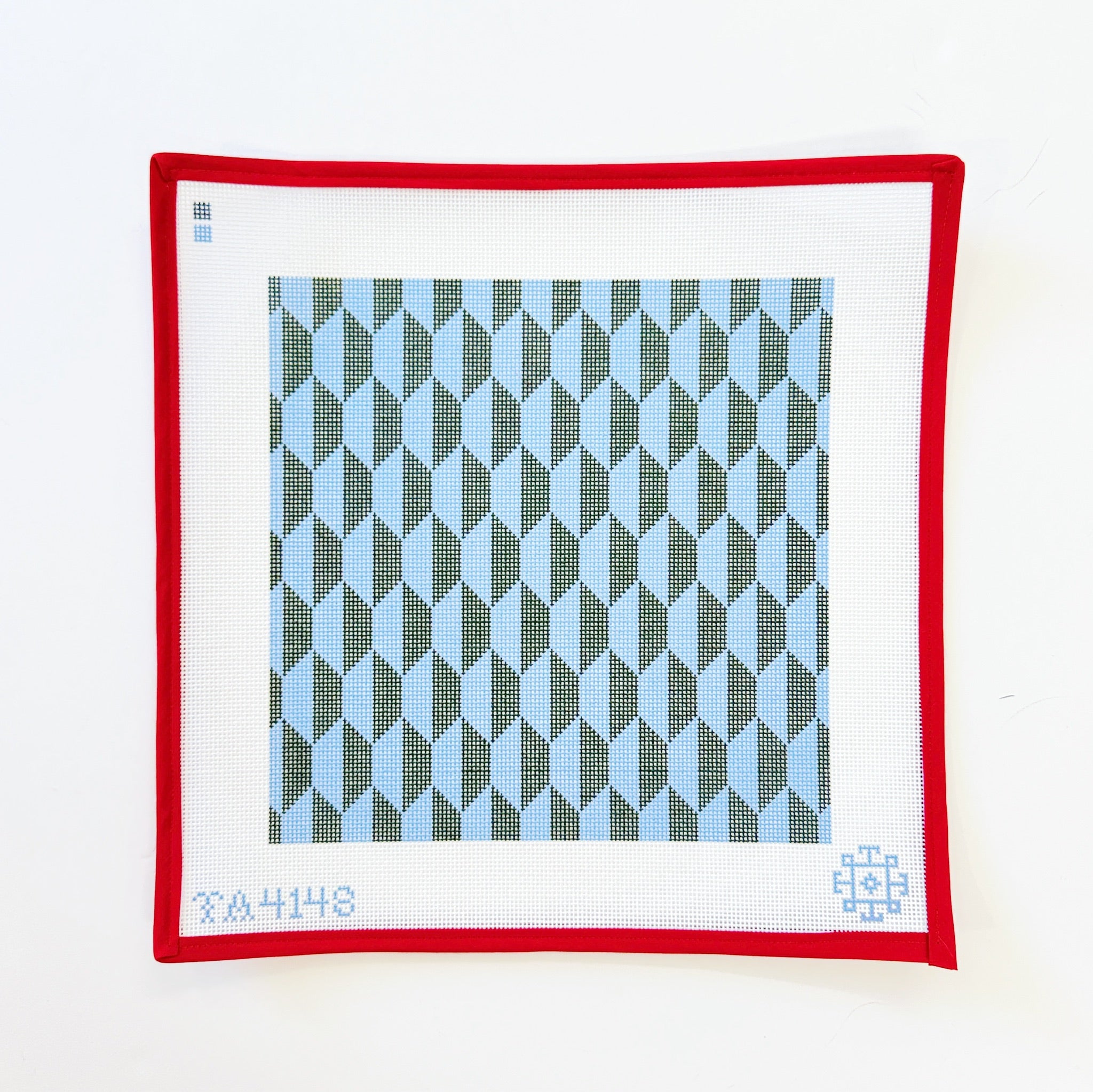 Blue & Green HexagonZiggy StitchesCanvasThe Red Thread Atelier