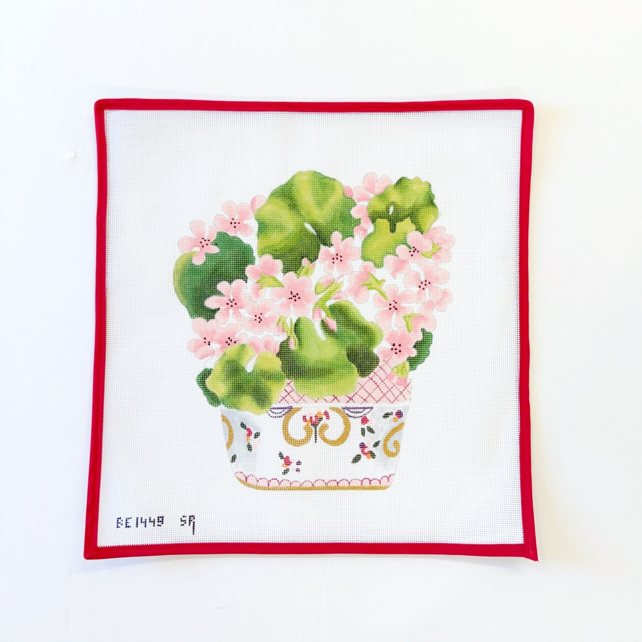 Geranium in LoestoffSusan RobertsCanvasThe Red Thread Atelier