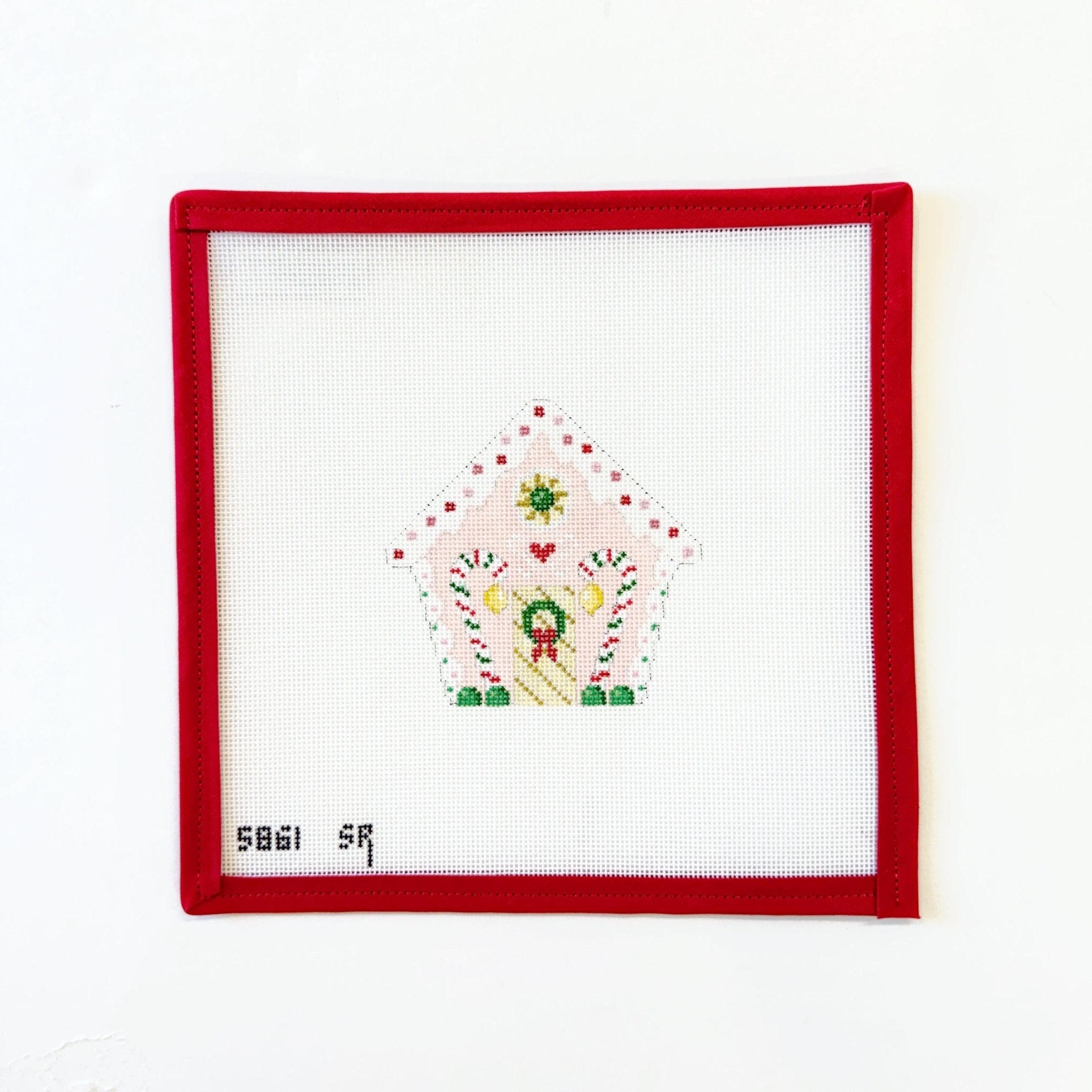 Pink Gingerbread HouseSusan RobertsCanvasThe Red Thread Atelier