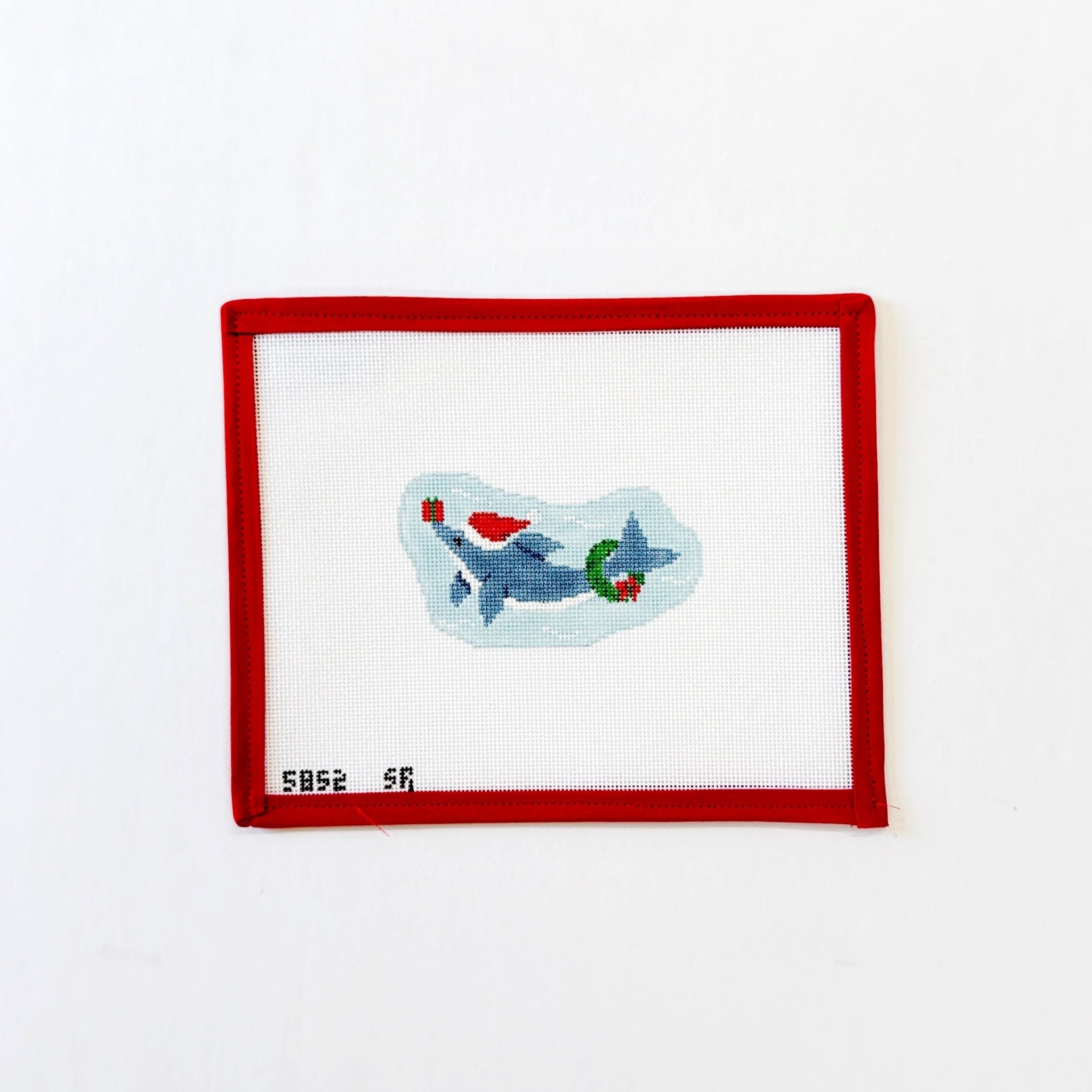 Whale Spouting OrnamentSusan RobertsCanvasThe Red Thread Atelier
