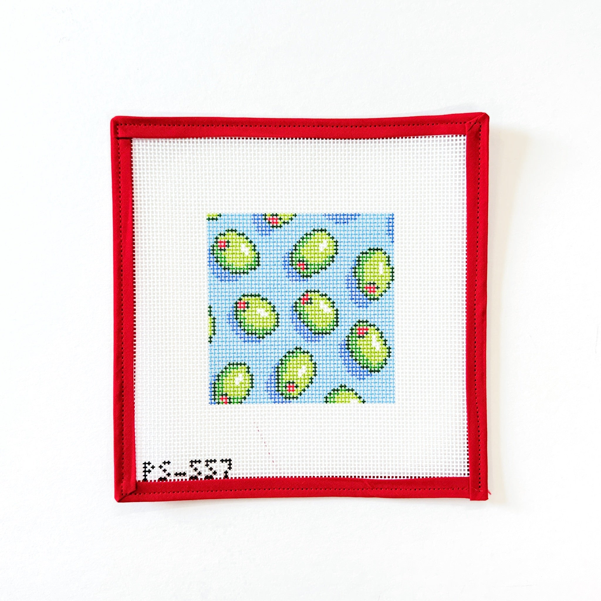 Olive CoasterPainted StitchCanvasThe Red Thread Atelier