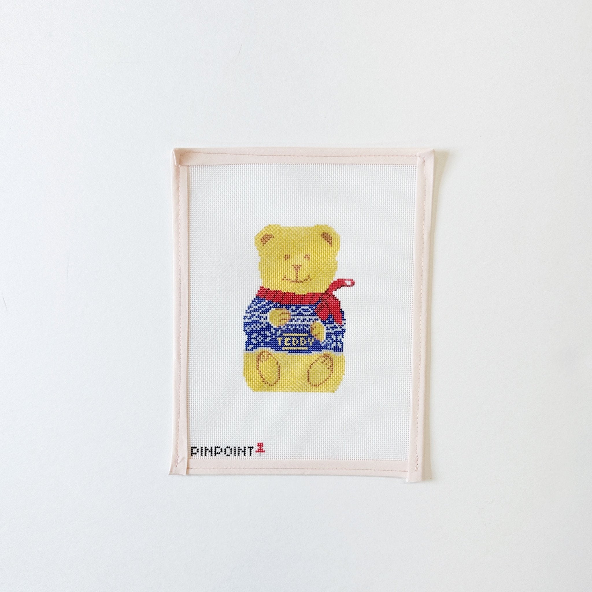 Gold Chocolate Teddy BearpinpointCanvasThe Red Thread Atelier