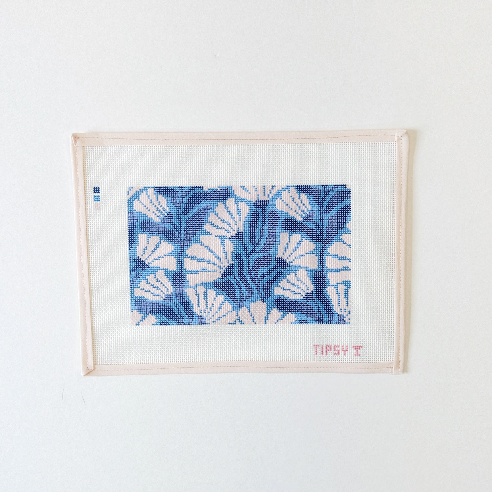 Pink and Blue Blooms - Floral InsertThreaded & TipsyCanvasThe Red Thread Atelier