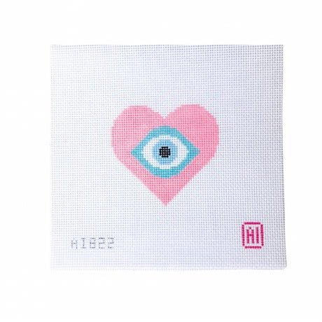 Feeling Pink Heart Evil EyeAllison IvyCanvasThe Red Thread Atelier