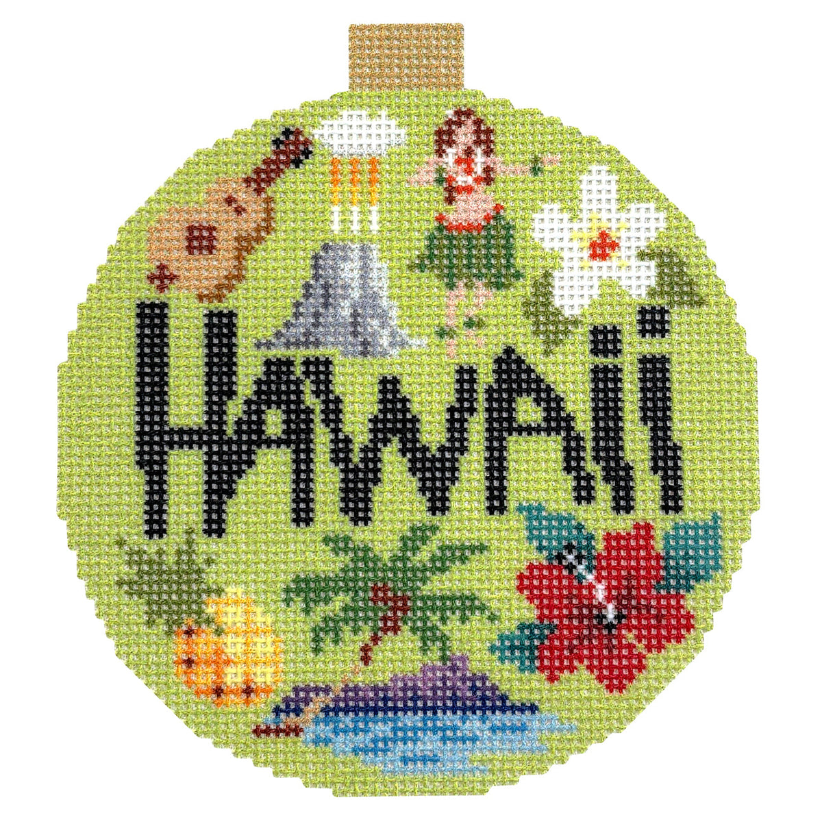 Travel Round Hawaii needlepoint canvas by Bradley Needlepoint