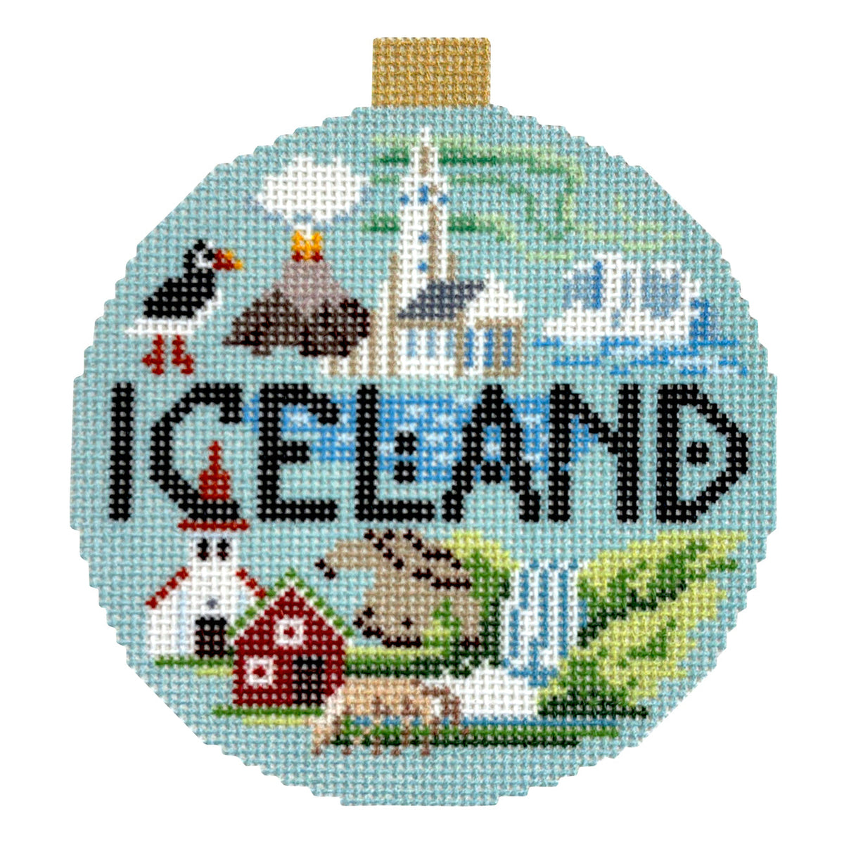 Travel Round - IcelandBradley NeedlepointCanvasThe Red Thread Atelier