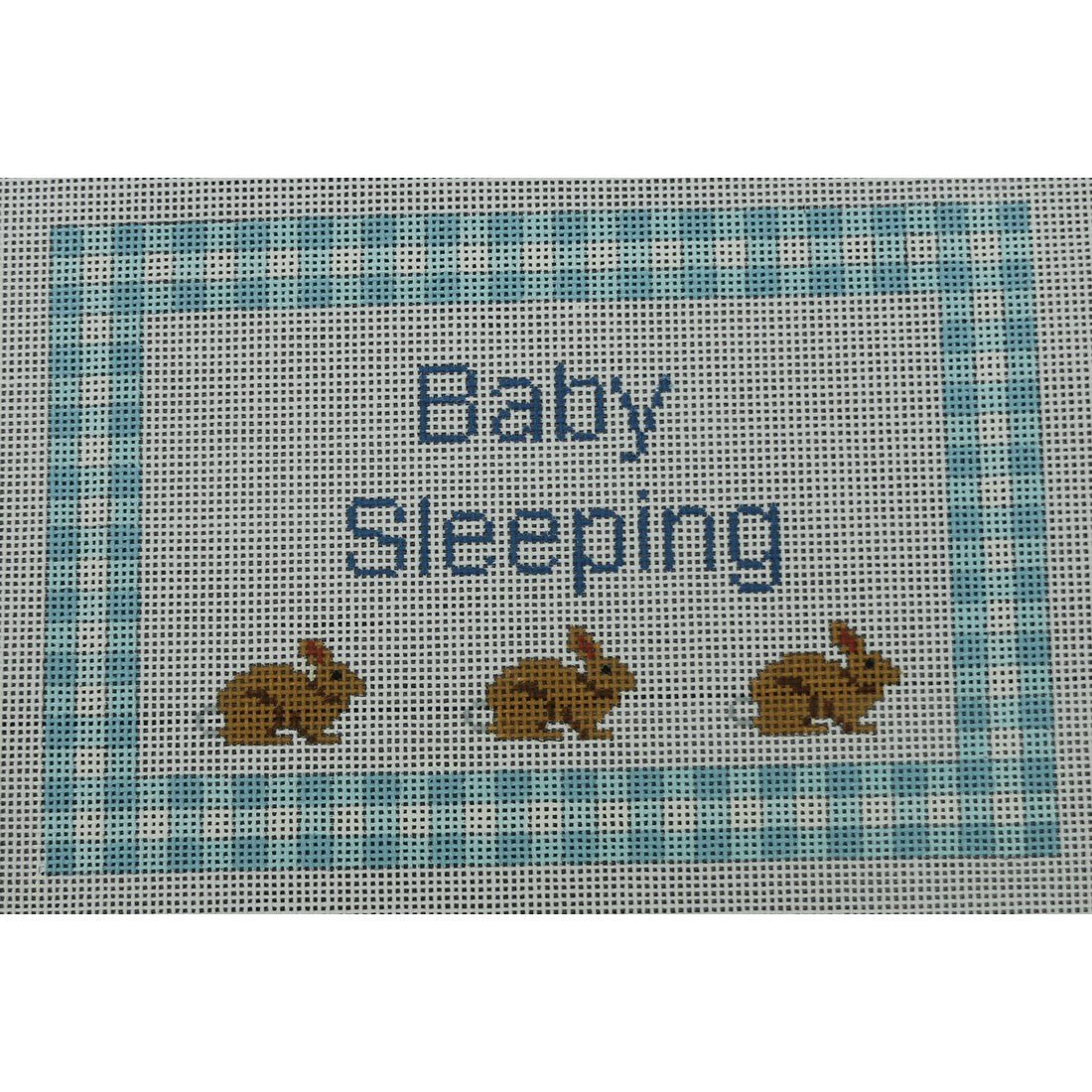 KKP199C (Baby Sleeping Bunnies Blue Gingham 4.75 x 7)Kristine KingstonCanvasThe Red Thread Atelier