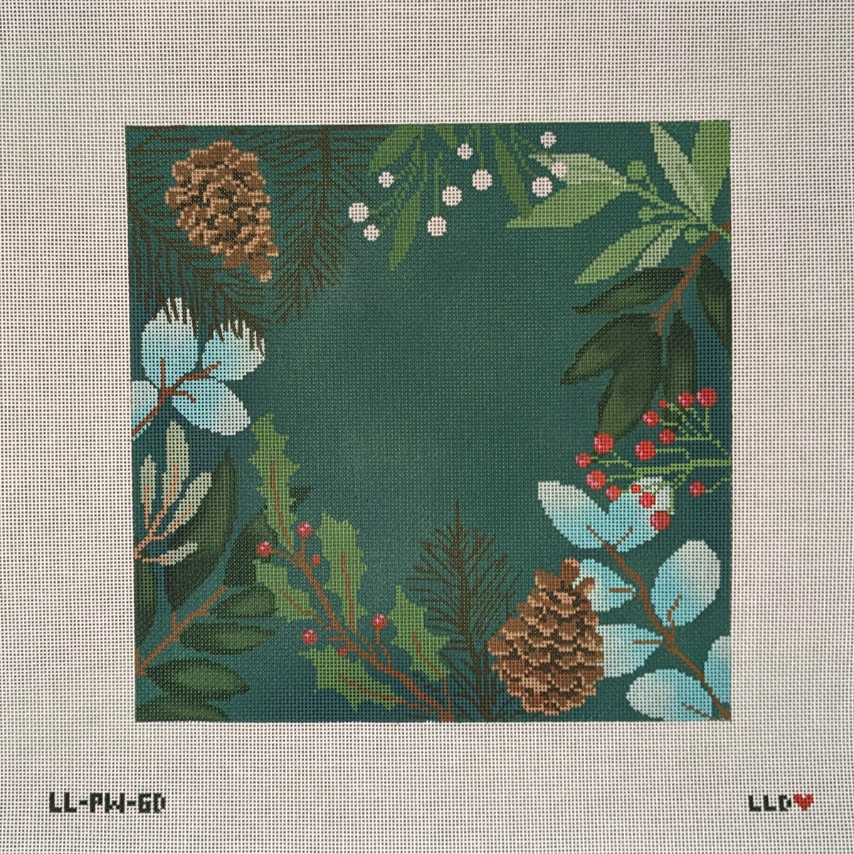 LL-PW-6D Green Botanical Pillow Blank - SmallLaura Love DesignsCanvasThe Red Thread Atelier