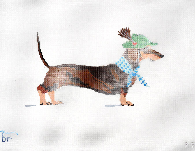 Dackel dachshund needlepoint canvas