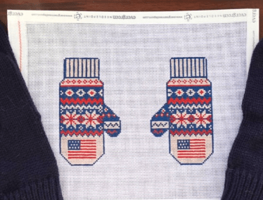 USA Olympic MittensEvergreen NeedlepointCanvasThe Red Thread Atelier