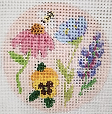 KKO275 (Flowers 2 on Pink - 18 mesh 4 x 4 )