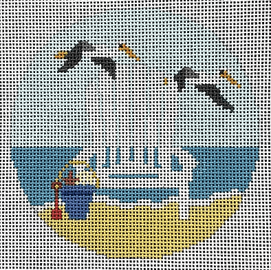 KKO215 (Adirondack Chair with Pelicans)Kristine KingstonCanvasThe Red Thread Atelier