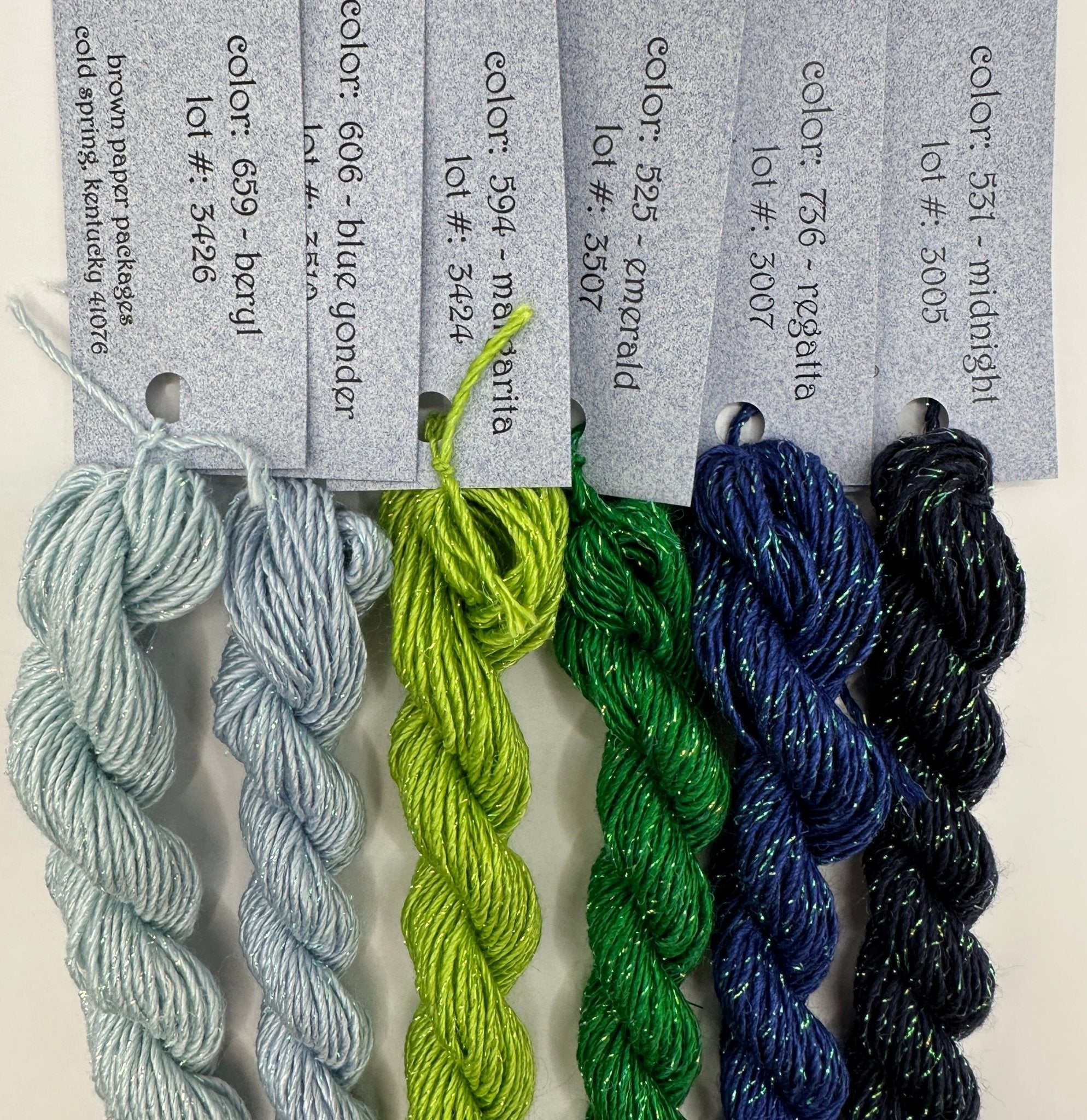 Stardust Silk & Ivory, Sparkle blue & GreenSilk & IvoryThreadThe Red Thread Atelier
