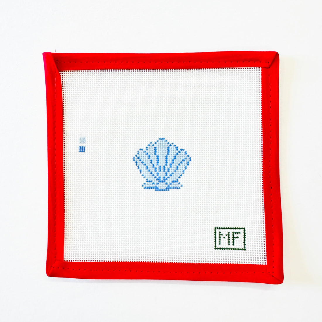Mini Blue ShellMF NeedlepointCanvasThe Red Thread Atelier