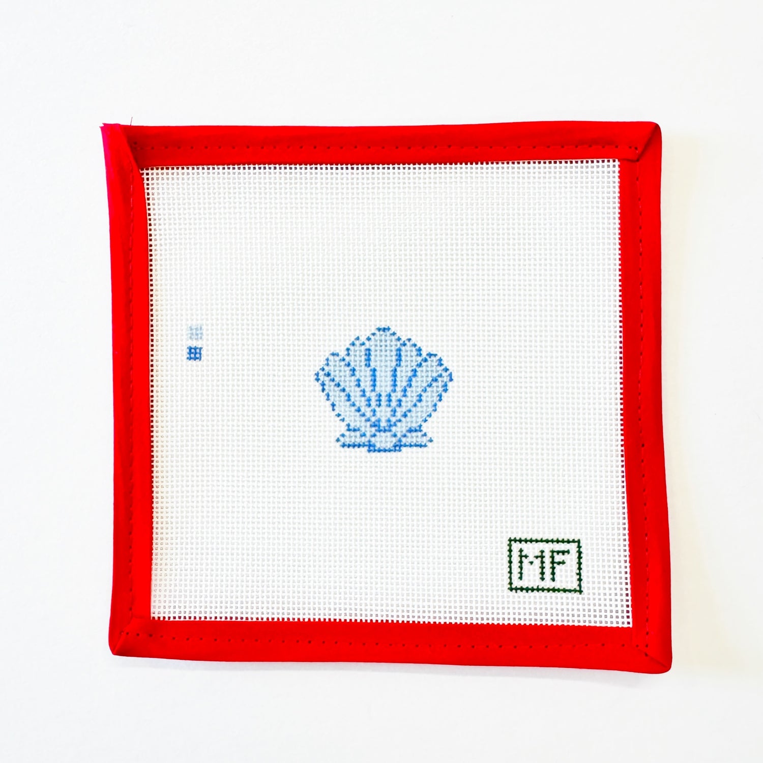 Mini Blue ShellMF NeedlepointCanvasThe Red Thread Atelier