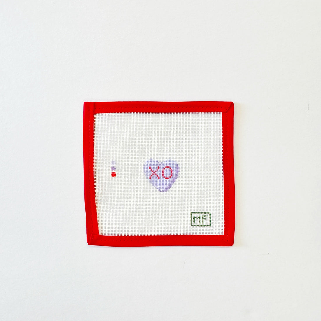 XO Mini Conversation Heart - LavenderMF NeedlepointCanvasThe Red Thread Atelier