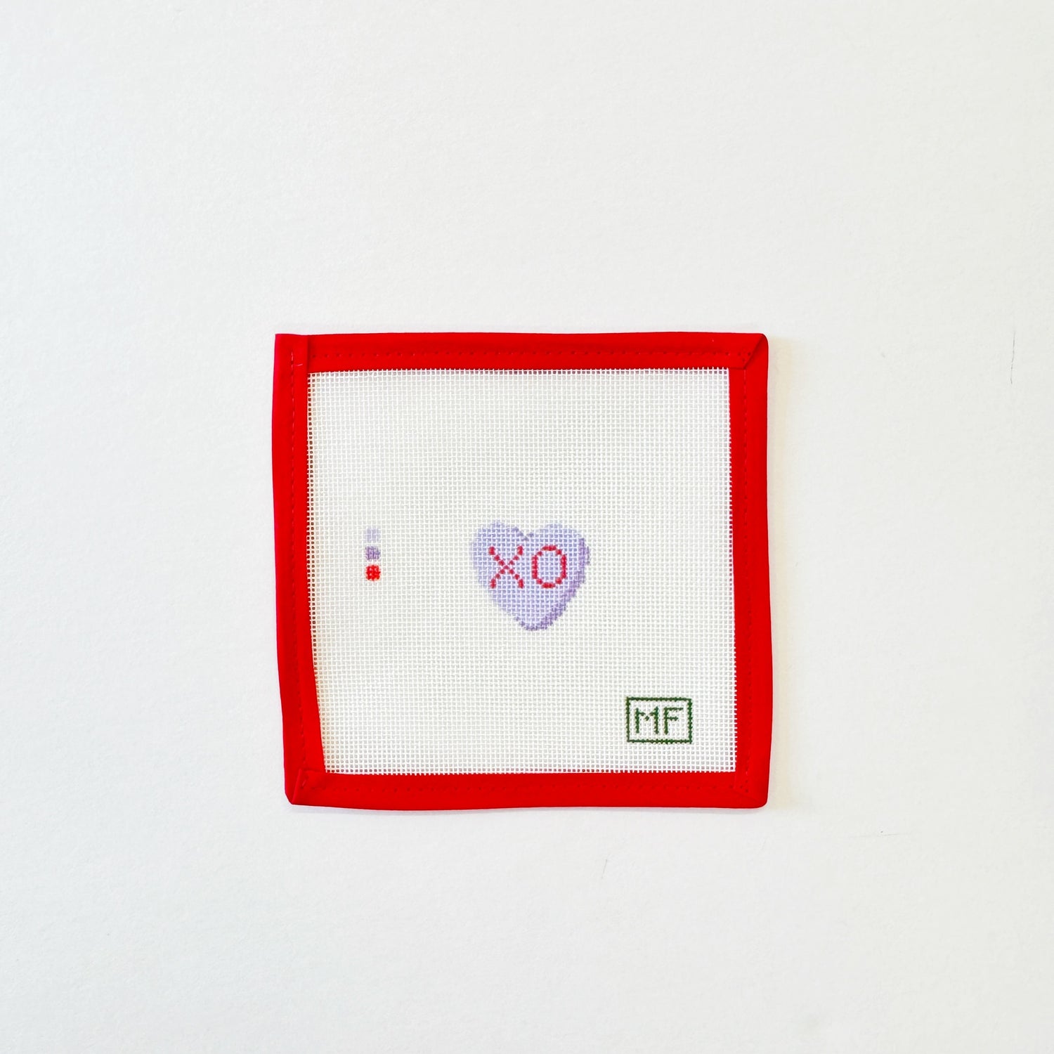 XO Mini Conversation Heart - LavenderMF NeedlepointCanvasThe Red Thread Atelier