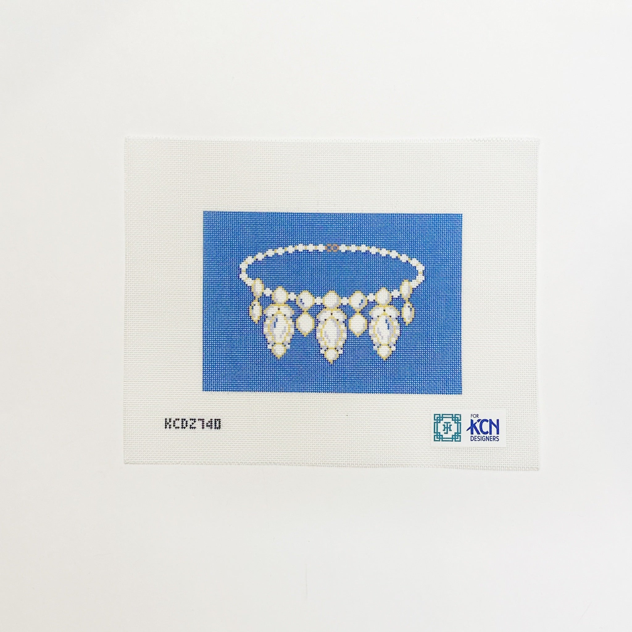 Royal Necklace - BlueJennifer Hall NeedlepointCanvasThe Red Thread Atelier