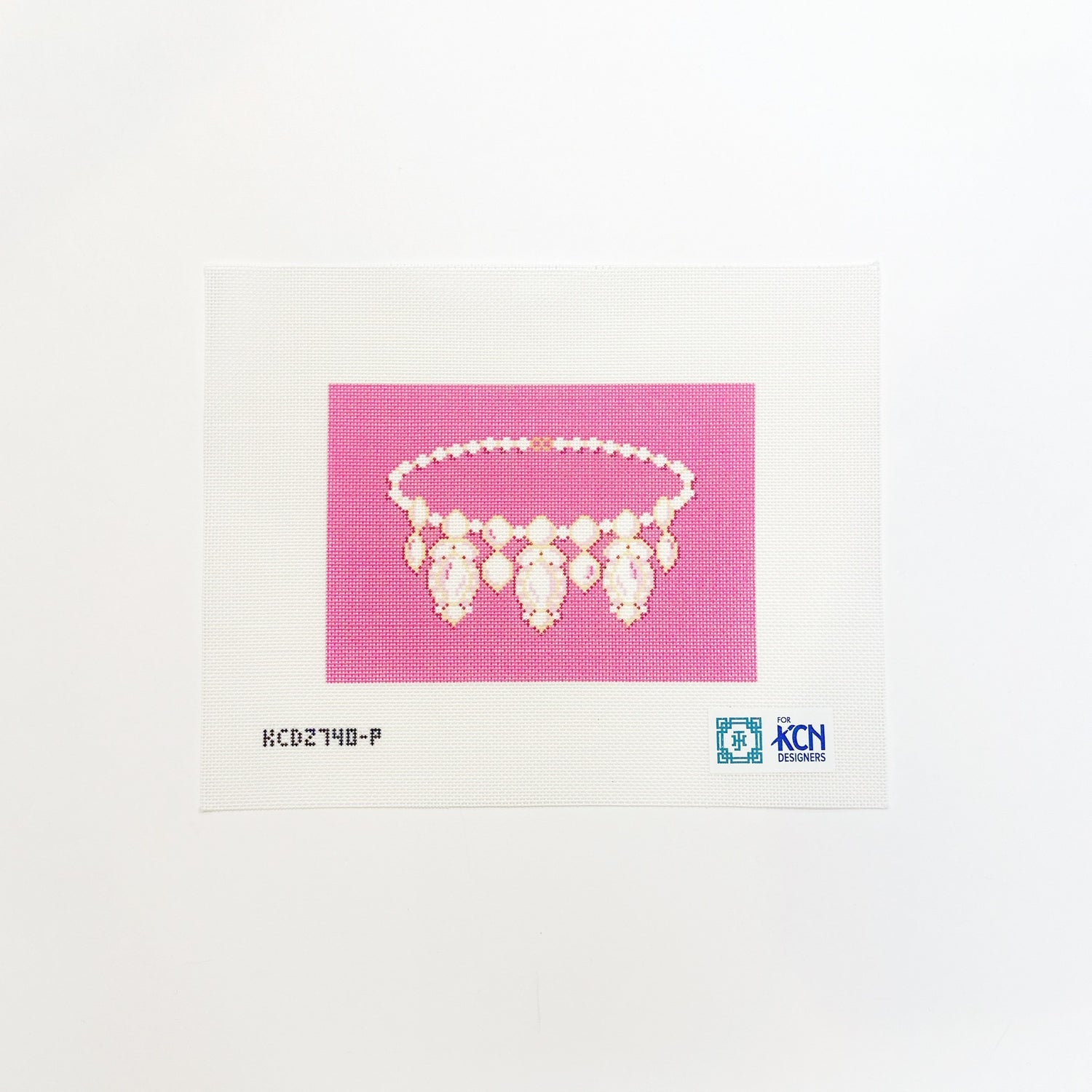 Royal Necklace - PinkJennifer Hall NeedlepointCanvasThe Red Thread Atelier