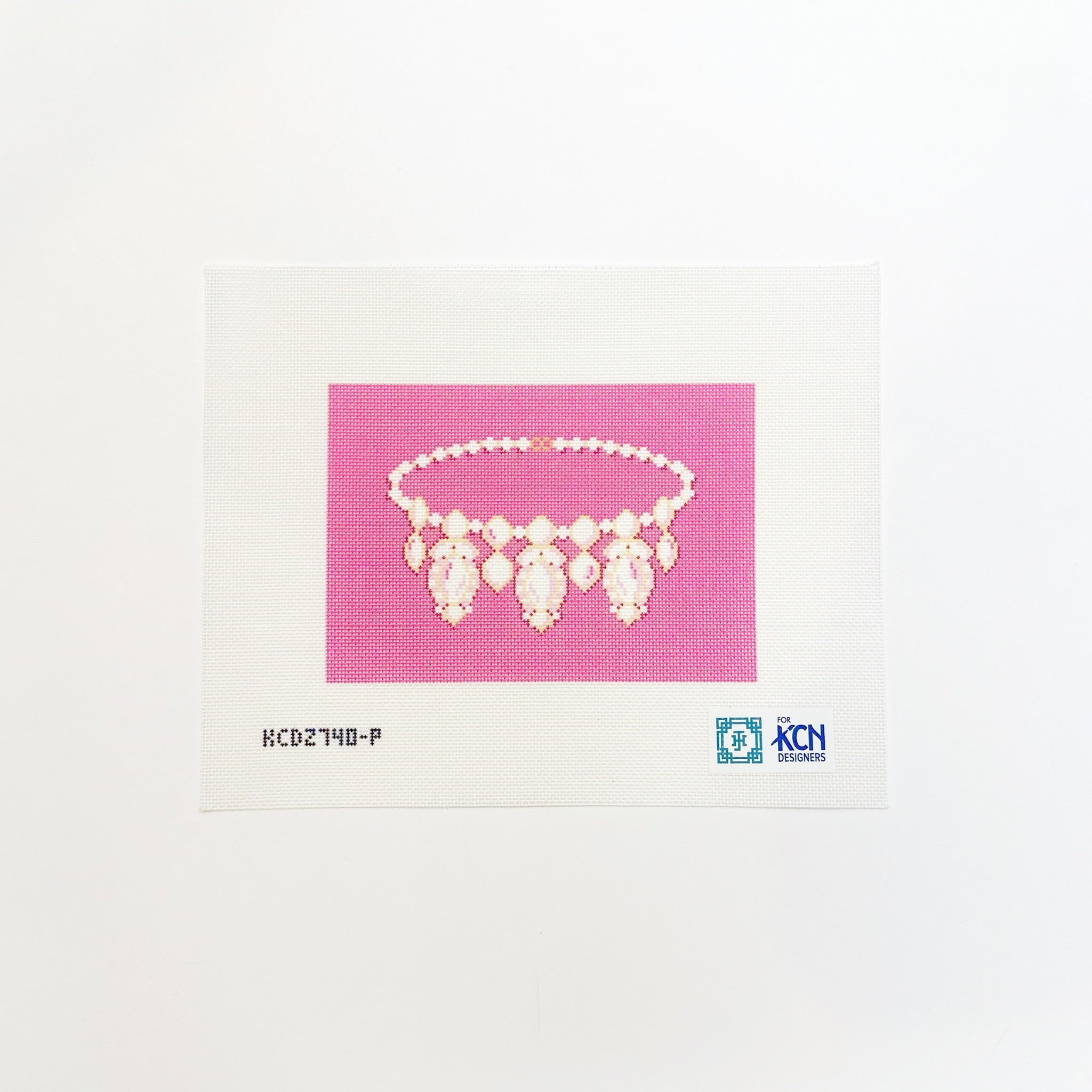 Royal Necklace - PinkJennifer Hall NeedlepointCanvasThe Red Thread Atelier